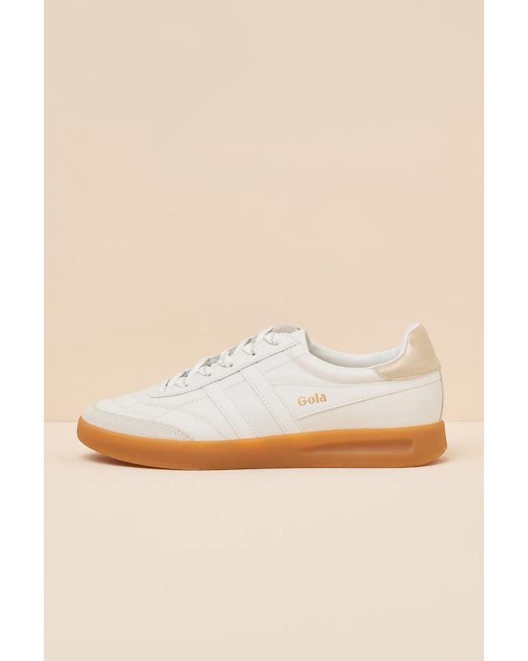 Gola Natural Stadia And Leather Lace-Up Sneakers
