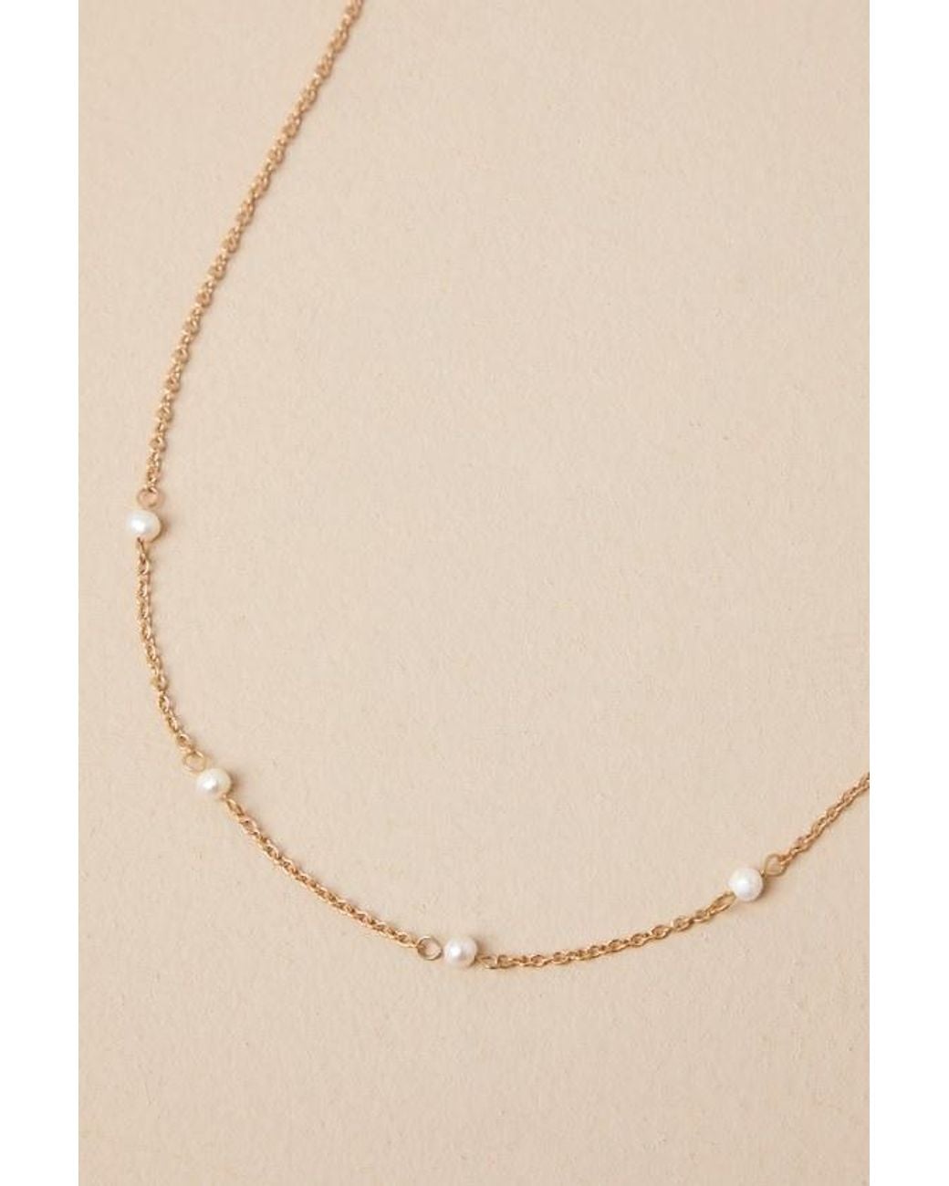 Lulus Metallic Perfectly Pretty And Pearl Necklace