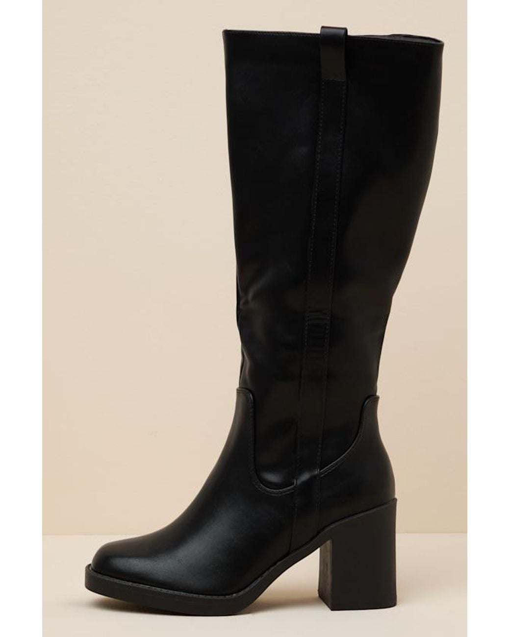 Lulus Black Javi Knee-High Boots