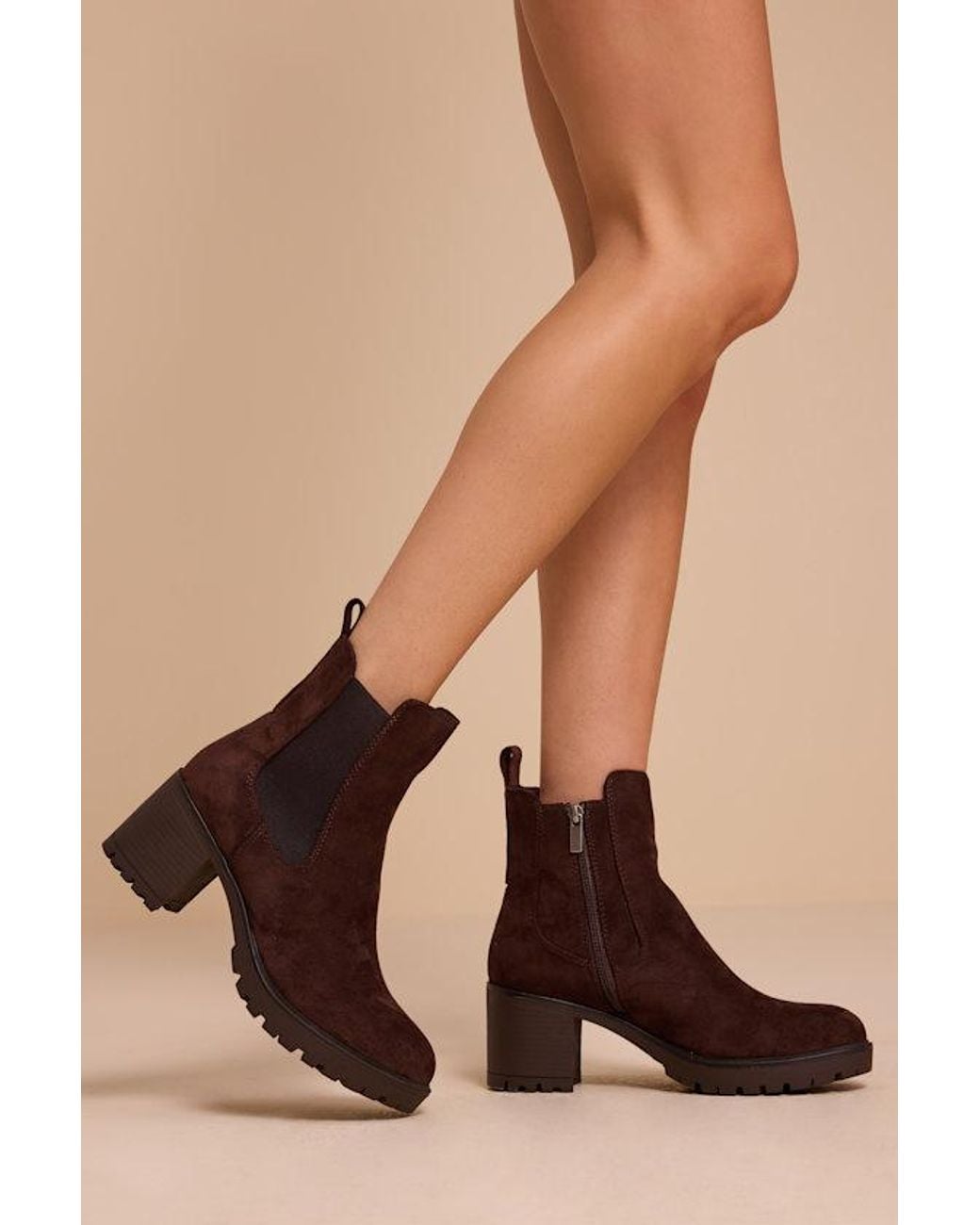 Lulus Brown Amari Suede Ankle Boots