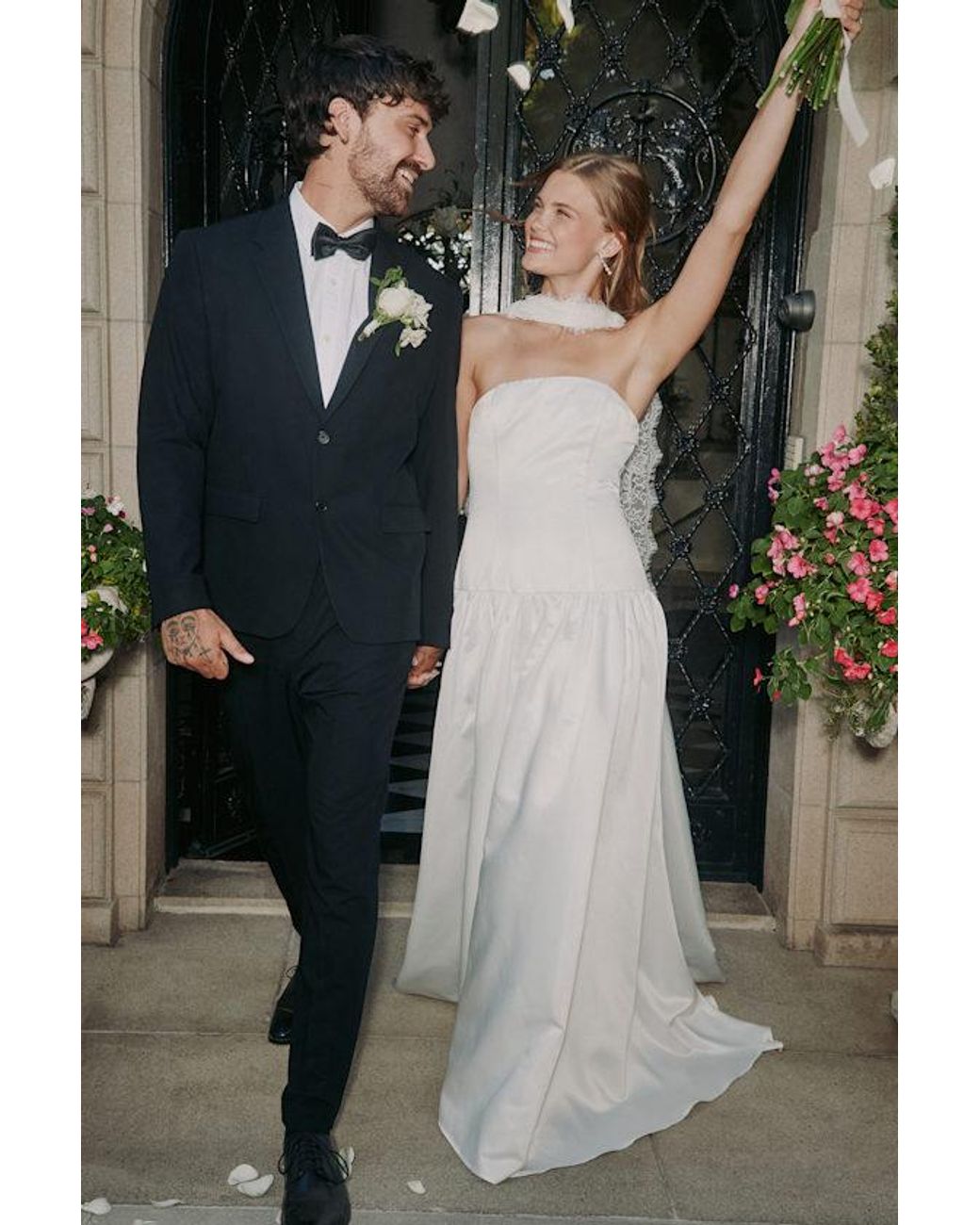 Lulus Black Florence Strapless Drop Waist Wedding Dress