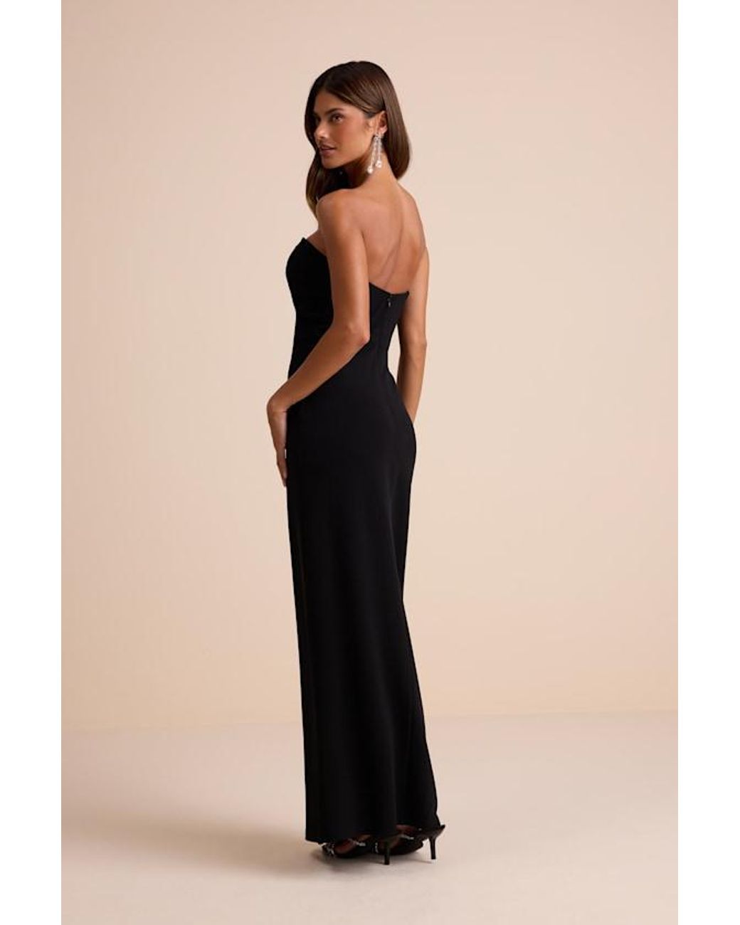 Lulus Black Thula Cutout U-Bar Column Maxi Dress