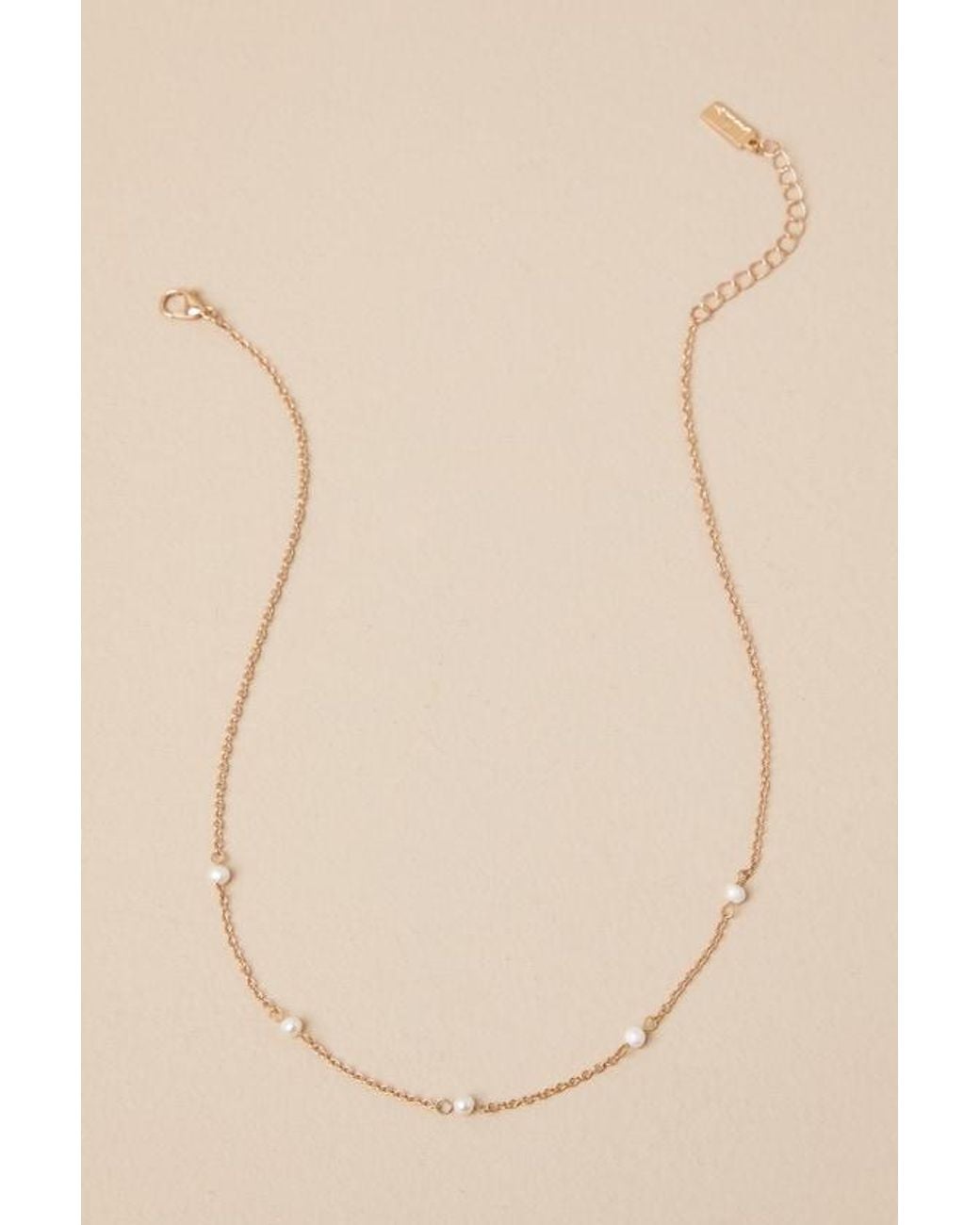Lulus Metallic Perfectly Pretty And Pearl Necklace