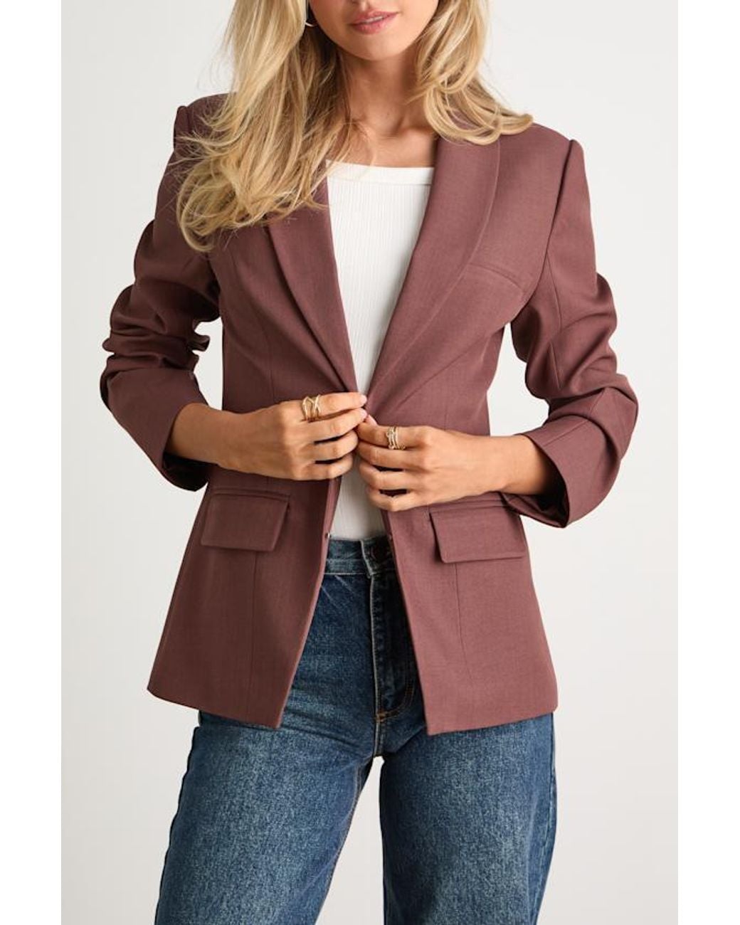 Lulus Blue Polished Icon Fitted Blazer