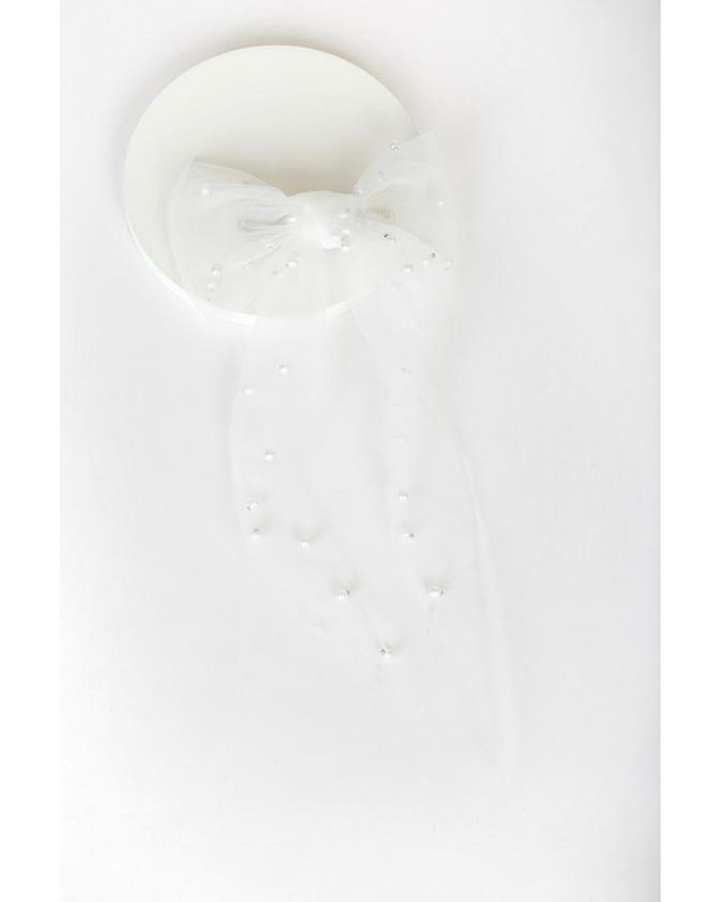 Lulus White Mariella Pearl Tulle Bow