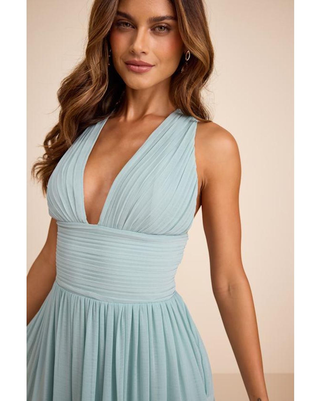 Lulus Blue Leora Pleated Tiered Maxi Dress