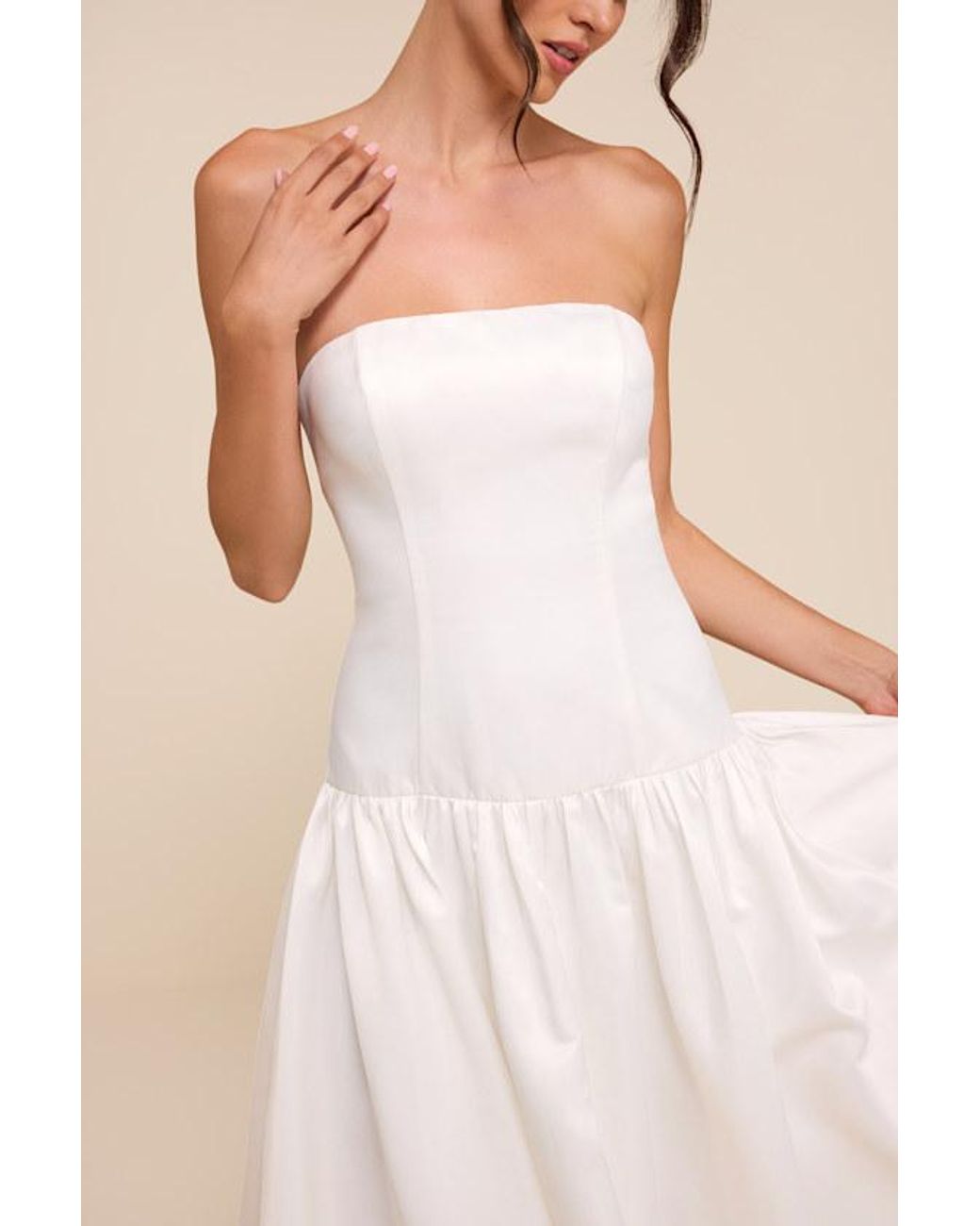 Lulus Black Florence Strapless Drop Waist Wedding Dress
