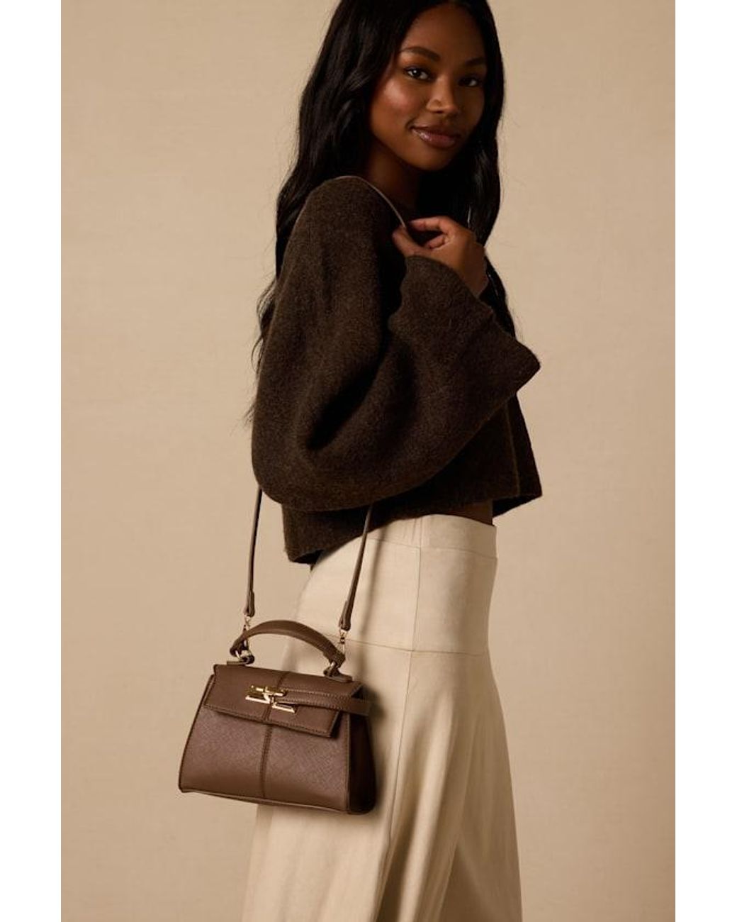 Lulus Brown Wallace Top Handle Handbag