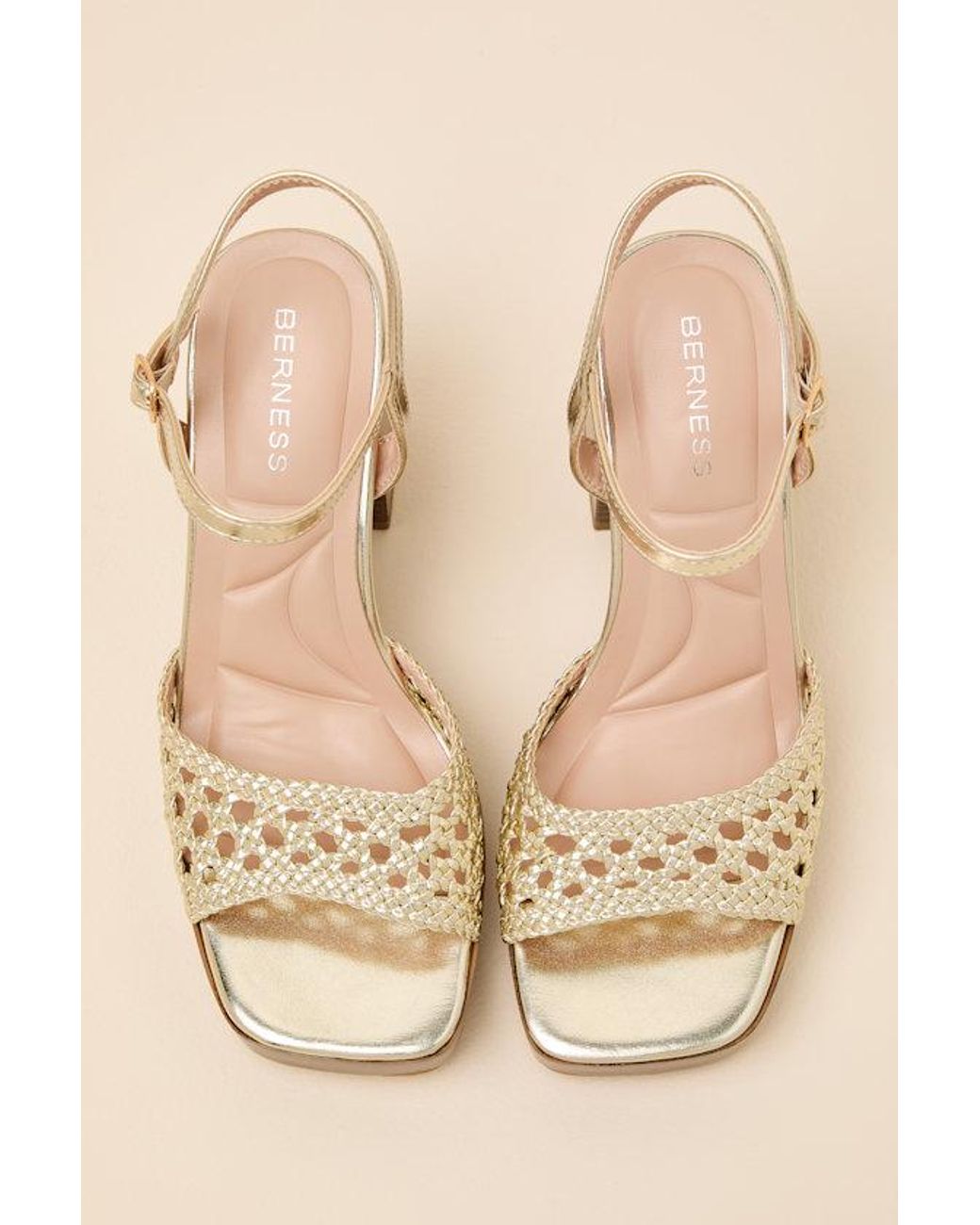 Lulus Natural Kemma Woven Platform Ankle Strap Sandals