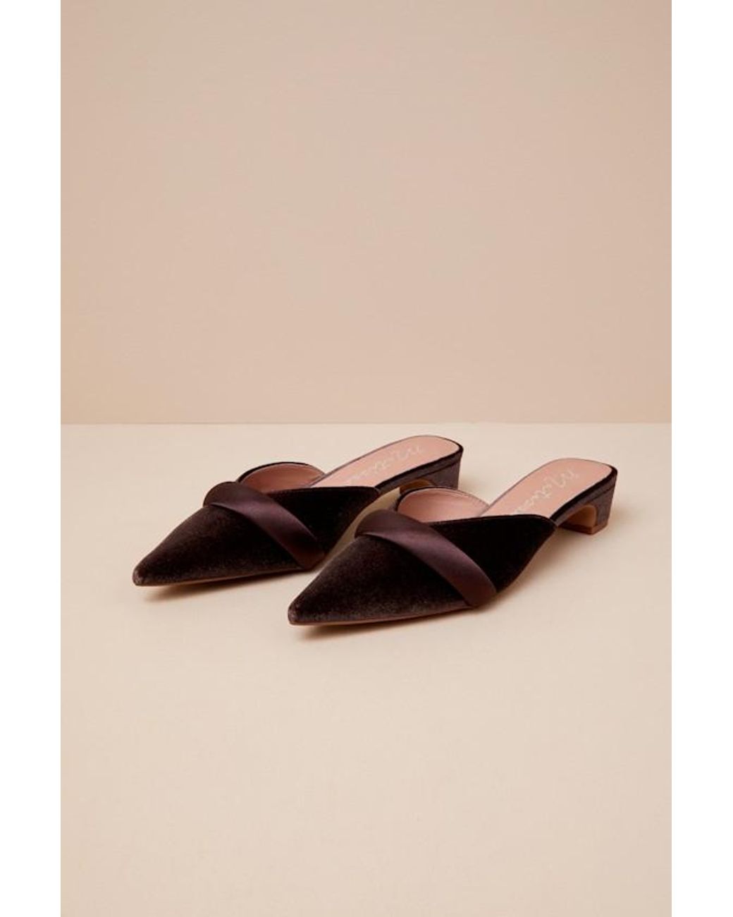Matisse Kellan Espresso Velvet Pointed Toe Kitten Heel Pumps in Natural Lyst UK