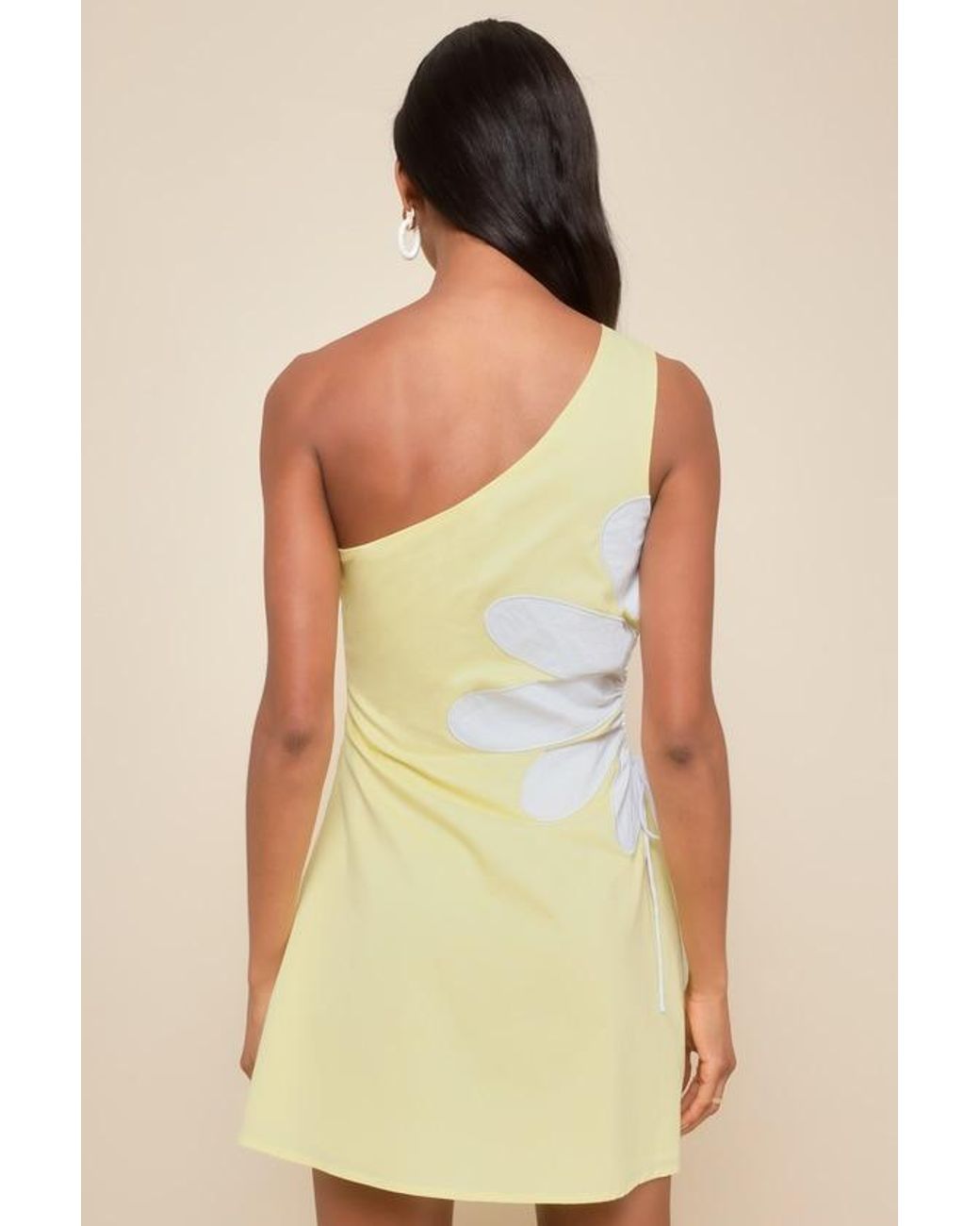 Lulus Black Sunny Design Cutout Flower One-Shoulder Mini Dress