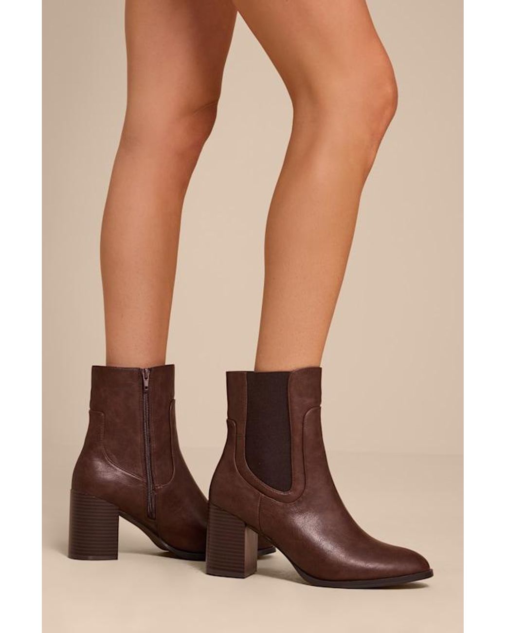 Lulus Brown Belynda Ankle Boots