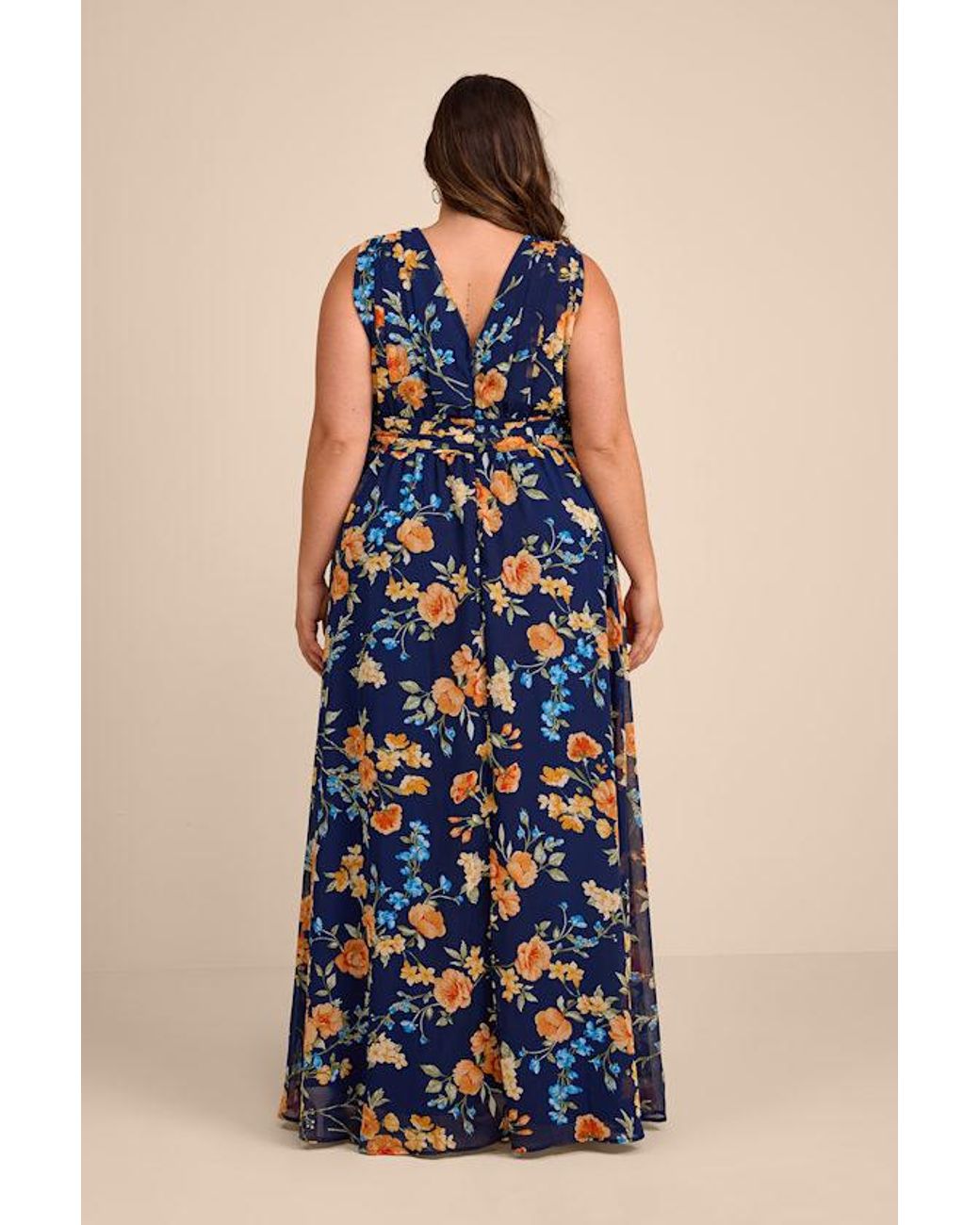 Lulus Blue Heavenly Hues Floral Maxi Dress