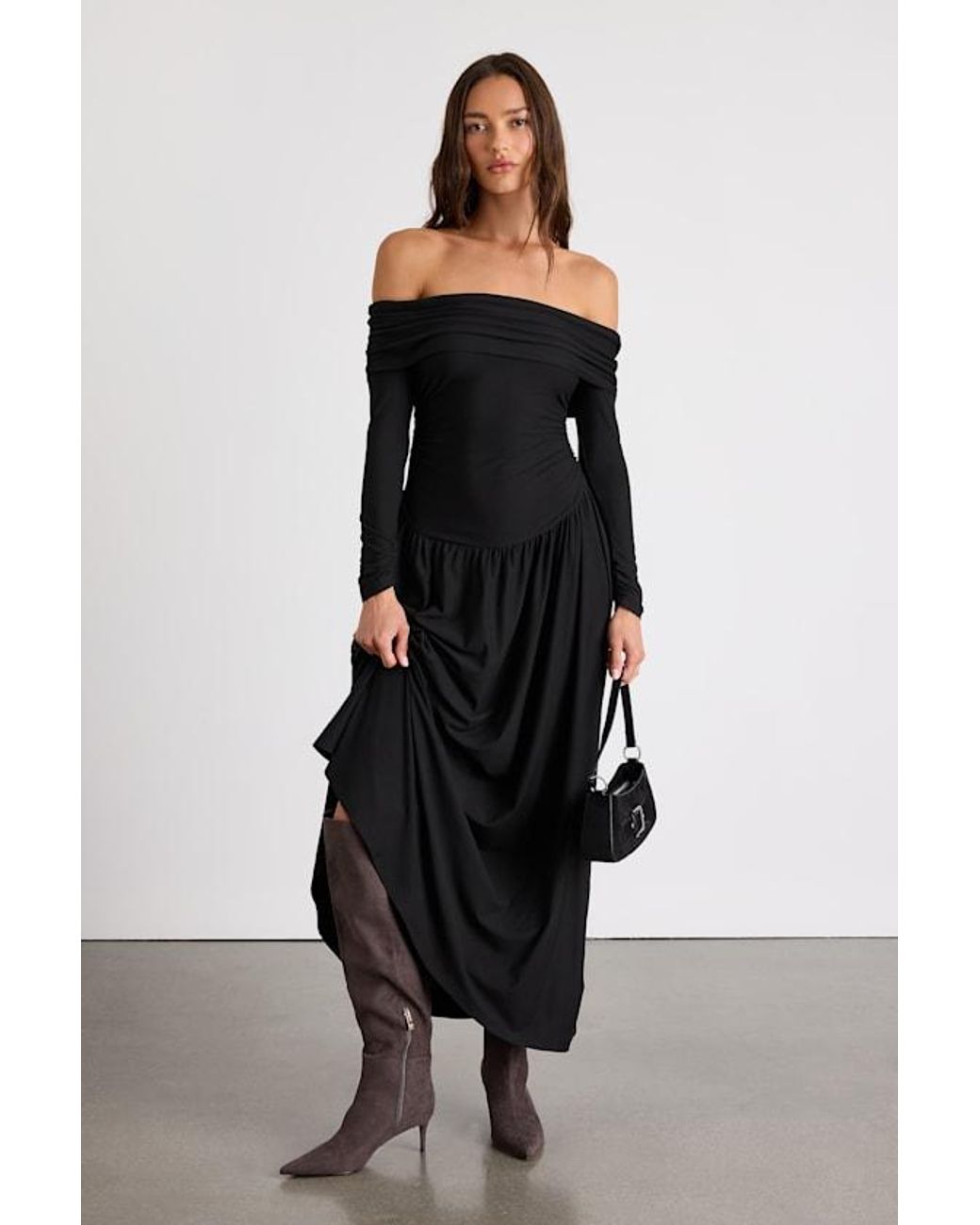 chinese dress ladies Perfectly Framed Black Jersey Knit Contrast Trim Sleeveless Maxi Dress main image 0