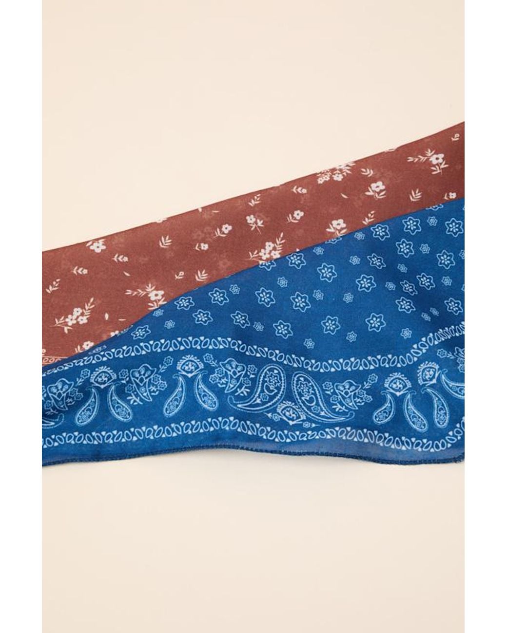 Lulus Blue Jovie And Beaded Bandana Scarf Set
