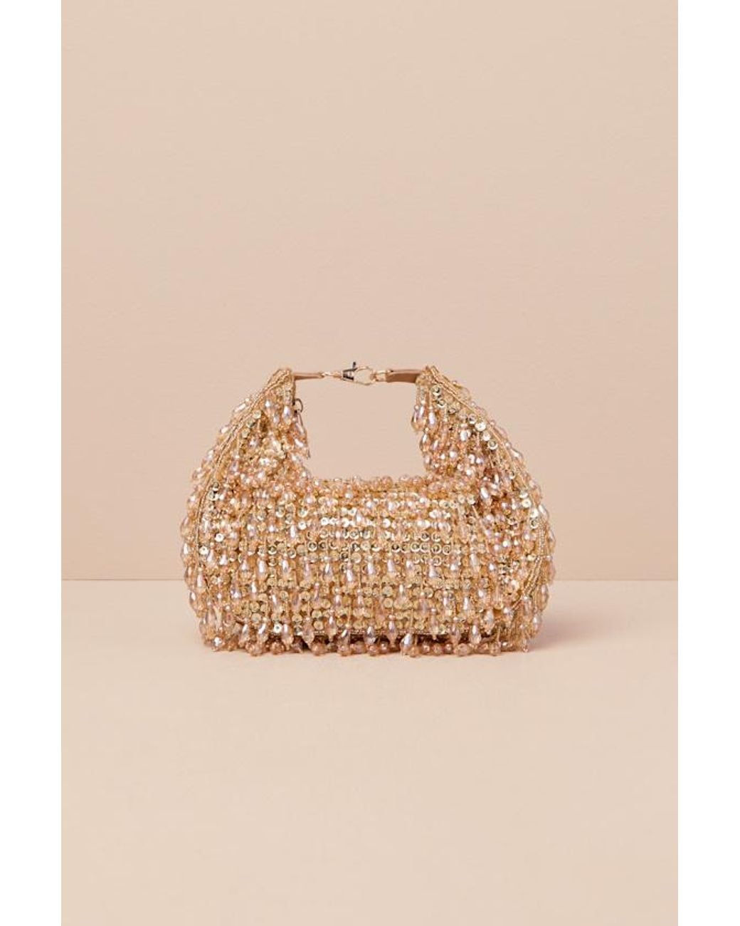 Lulus Brown Sparkling Agenda Beaded Clutch