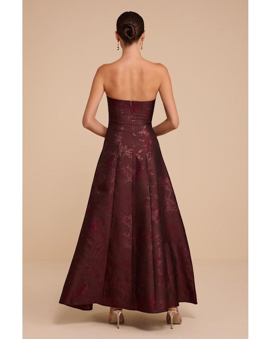 Lulus Cadence Jacquard Strapless Maxi Dress in Black | Lyst