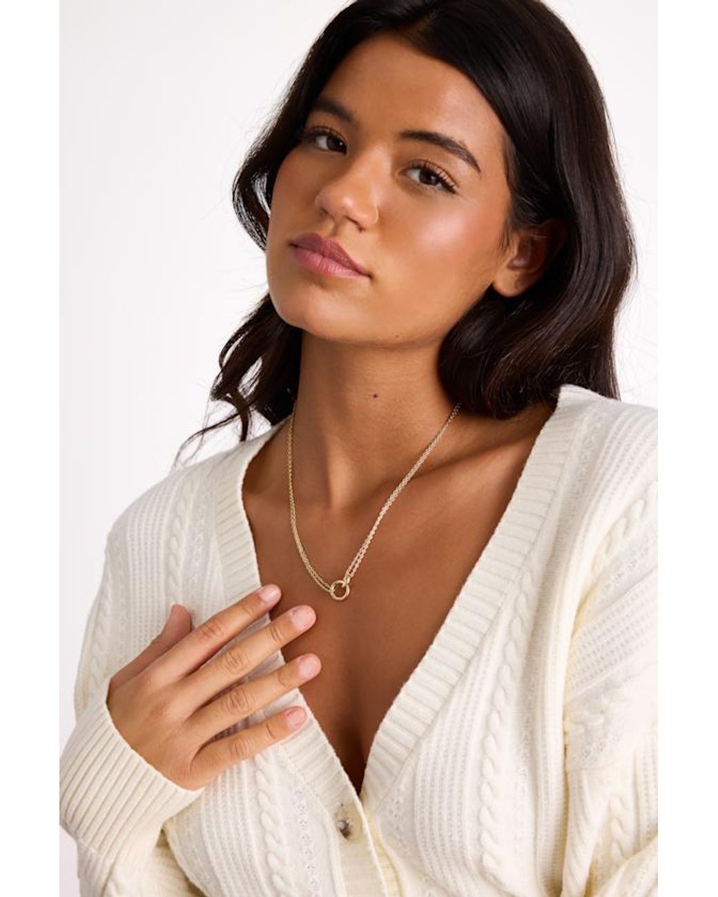 Lulus Natural Siempre 14Kt Interlocking Charm Necklace
