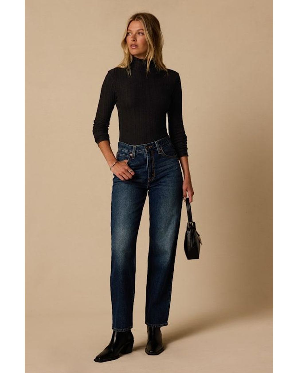 Lulus Black Idyllic Option Pointelle Knit Mock Neck Sweater Top