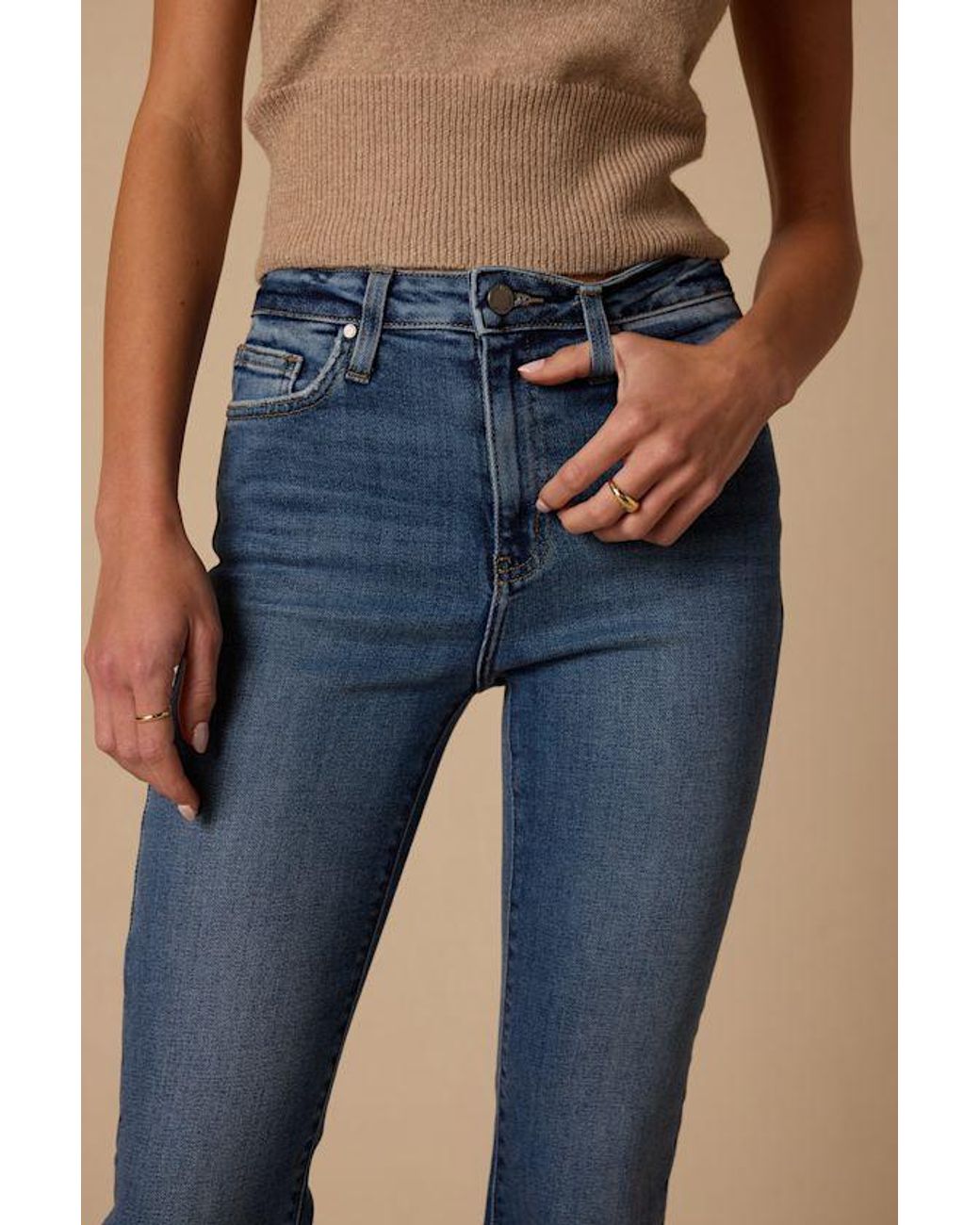 Just Black Blue The Vintage Relaxed Slight Dark Wash Denim Flare Jeans