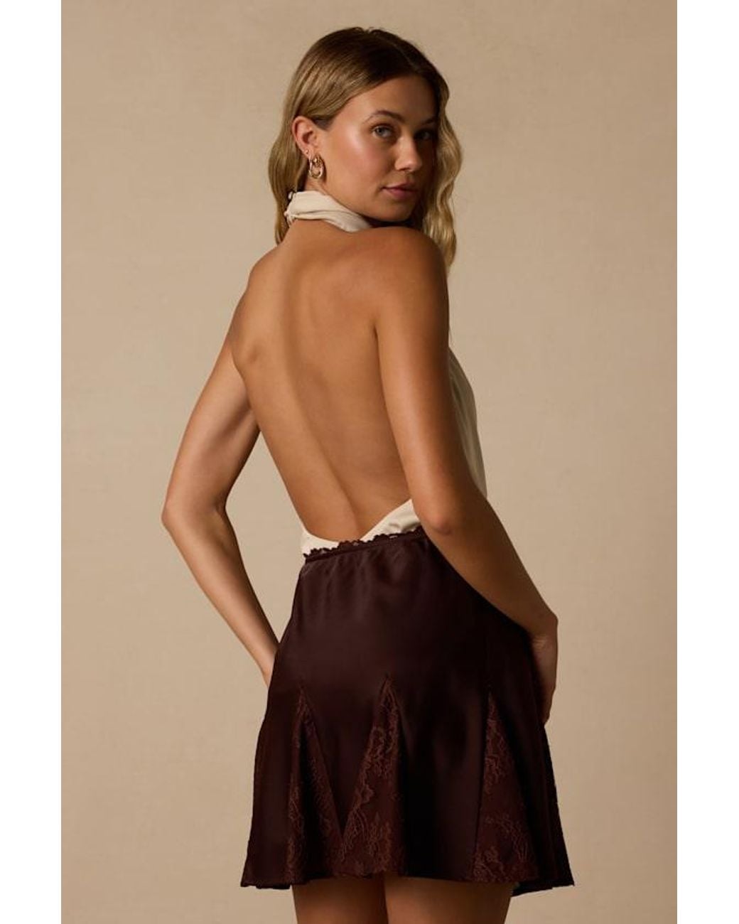 Lulus Black Margot Lace Satin Mini Skirt