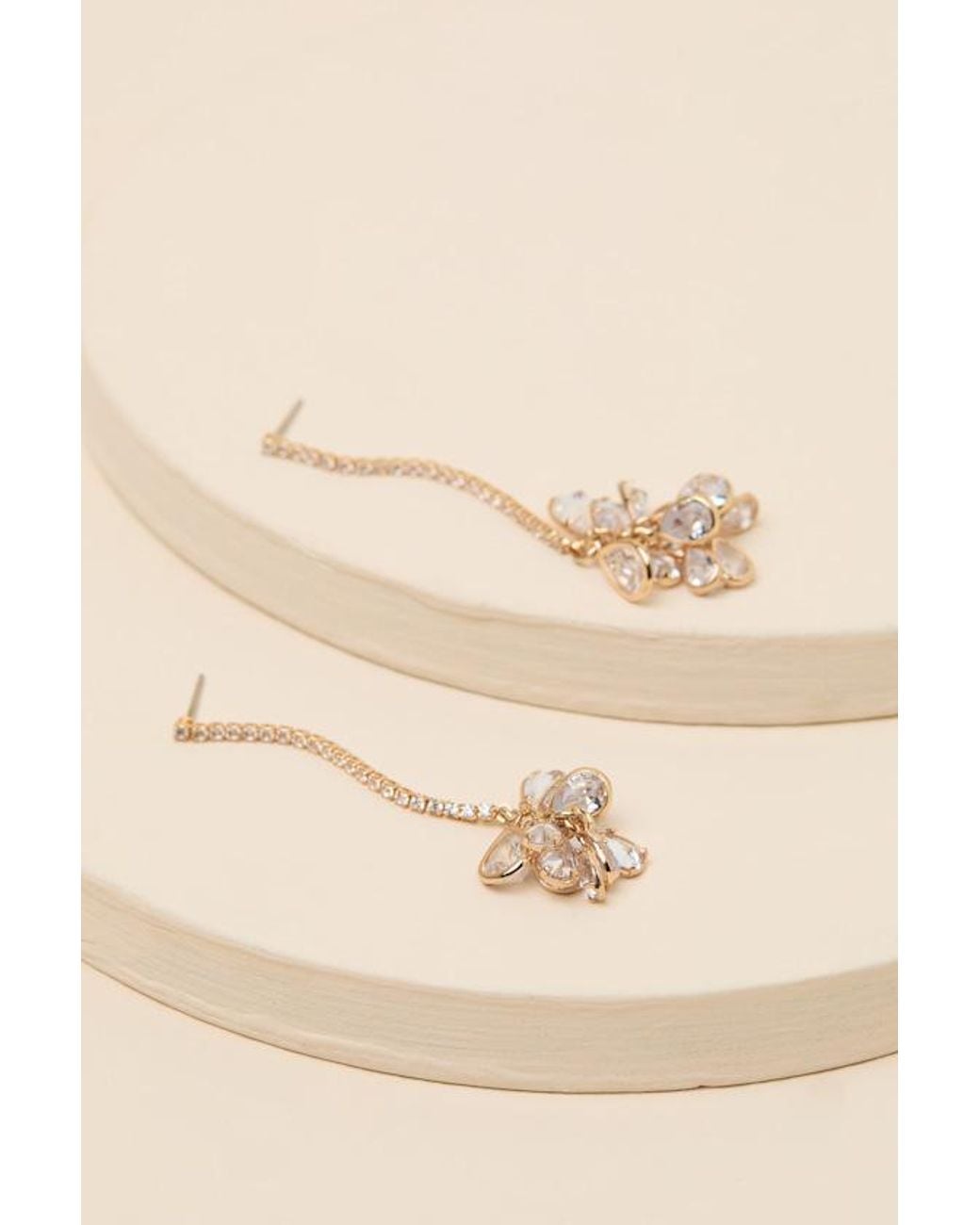 Lulus Natural Suri 14Kt Rhinestone Earrings