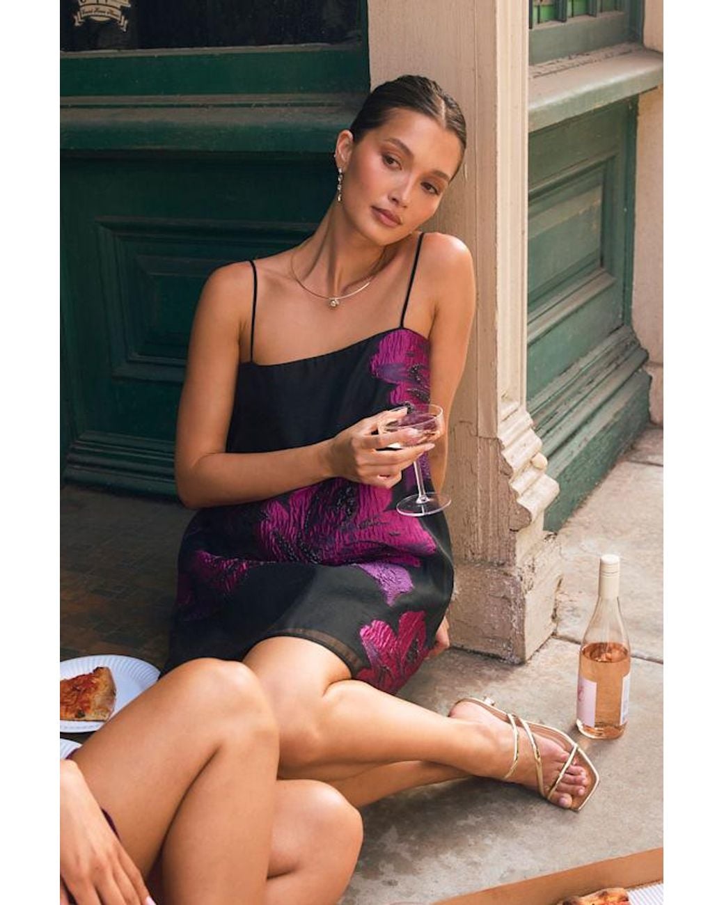 Lulus Purple Yavanna And Floral Jacquard Shift Mini Dress