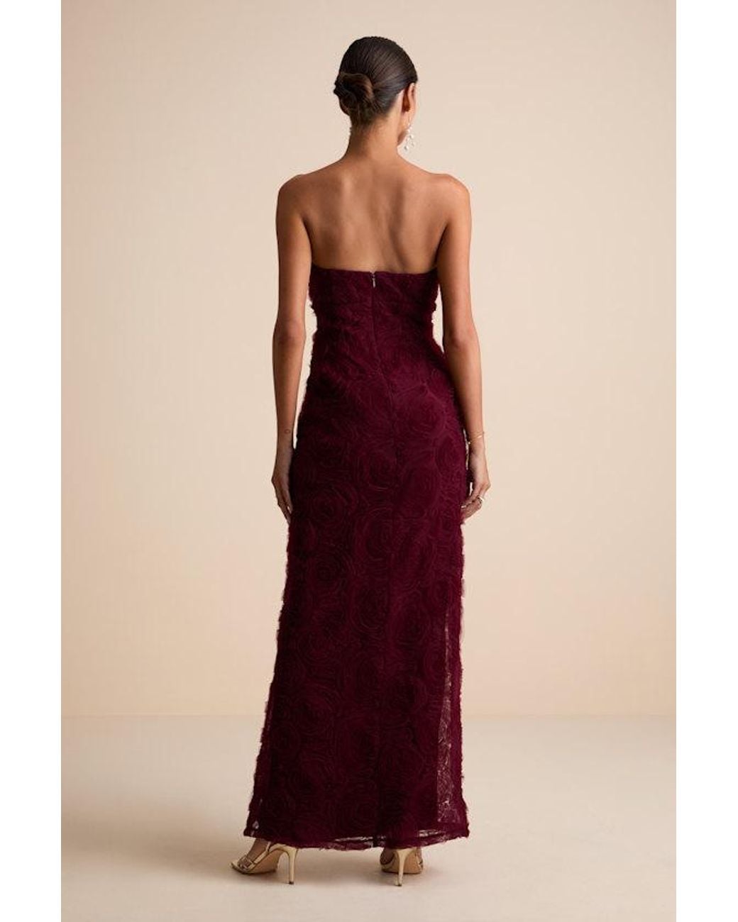 Lulus Amalia Textured Strapless Maxi Dress