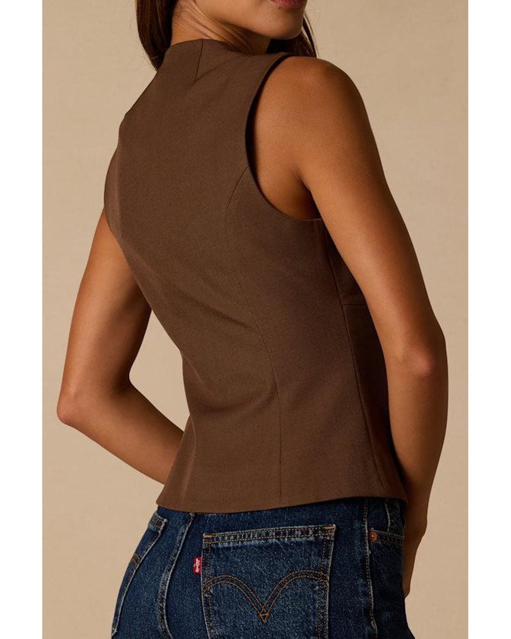 Lulus Brown Delgado Sleeveless Top