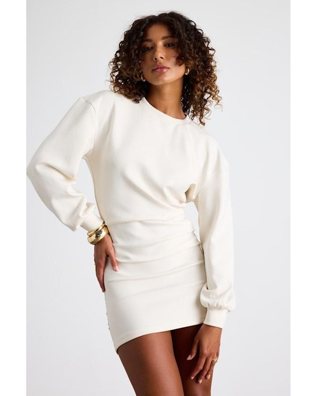 Lulus Bellamy Jersey Knit Long Sleeve Mini Dress in White | Lyst Lulus Bellamy Jersey Knit Long Sleeve Mini Dress in White | Lyst