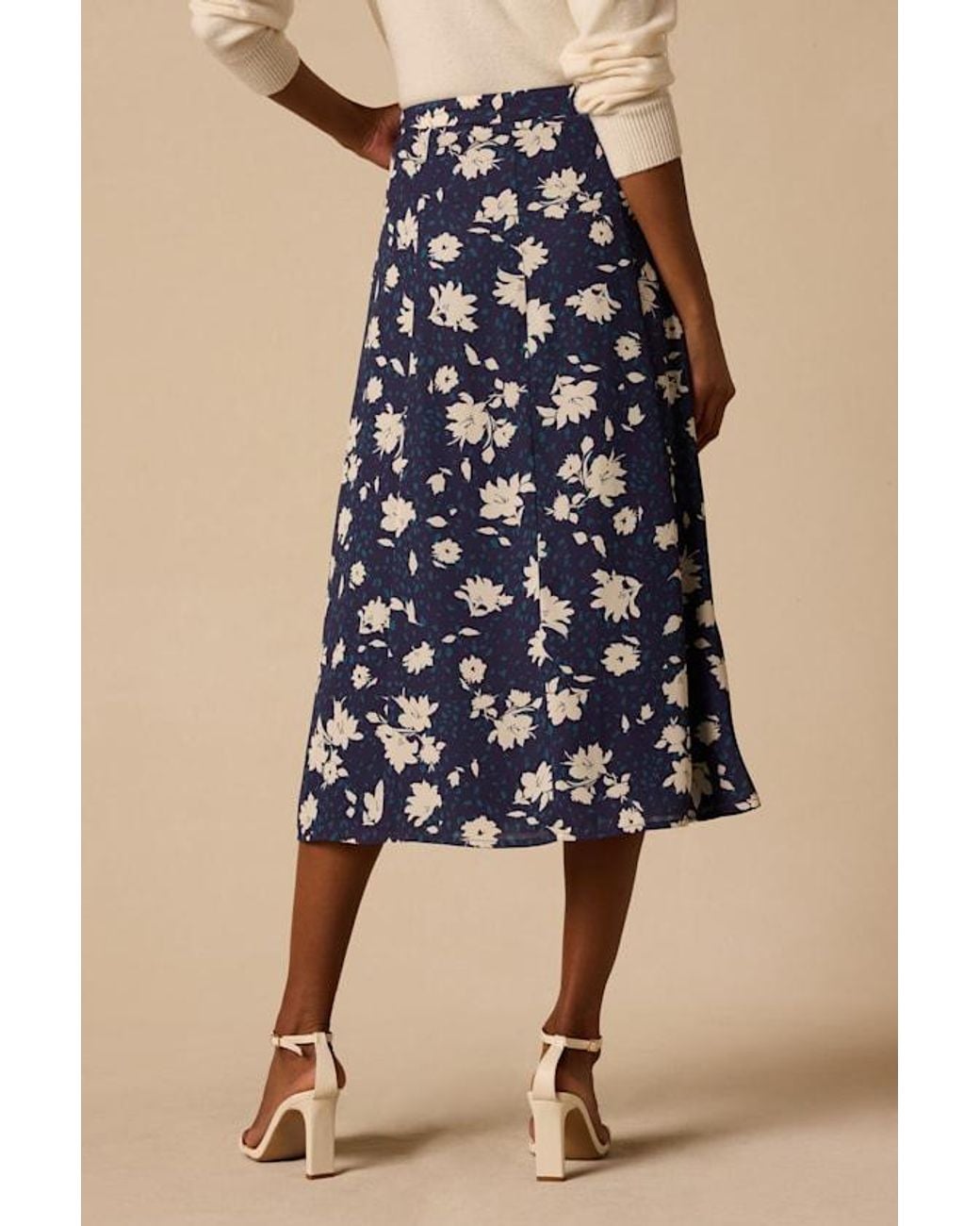Lulus Natural Always Praiseworthy Floral Print Midi Skirt