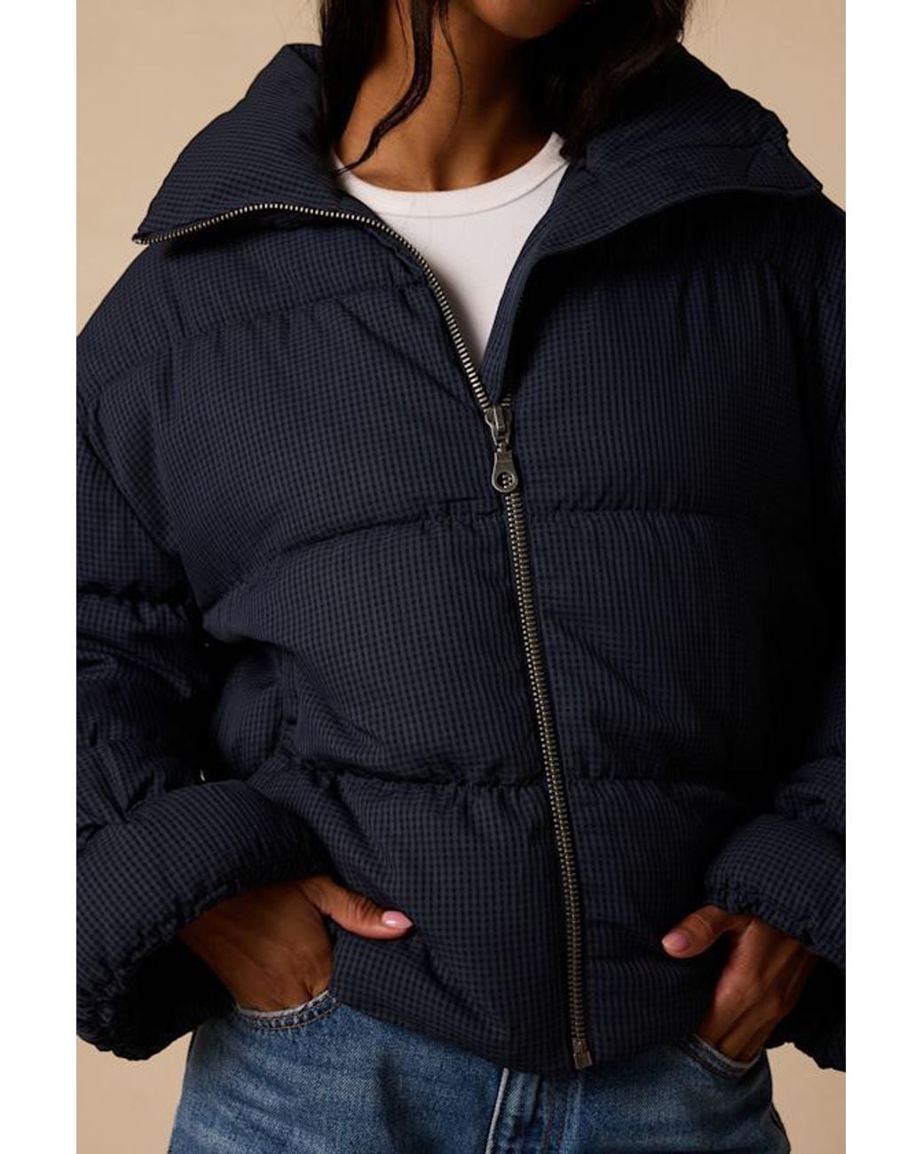 Lulus Blue Canton Puffer Jacket