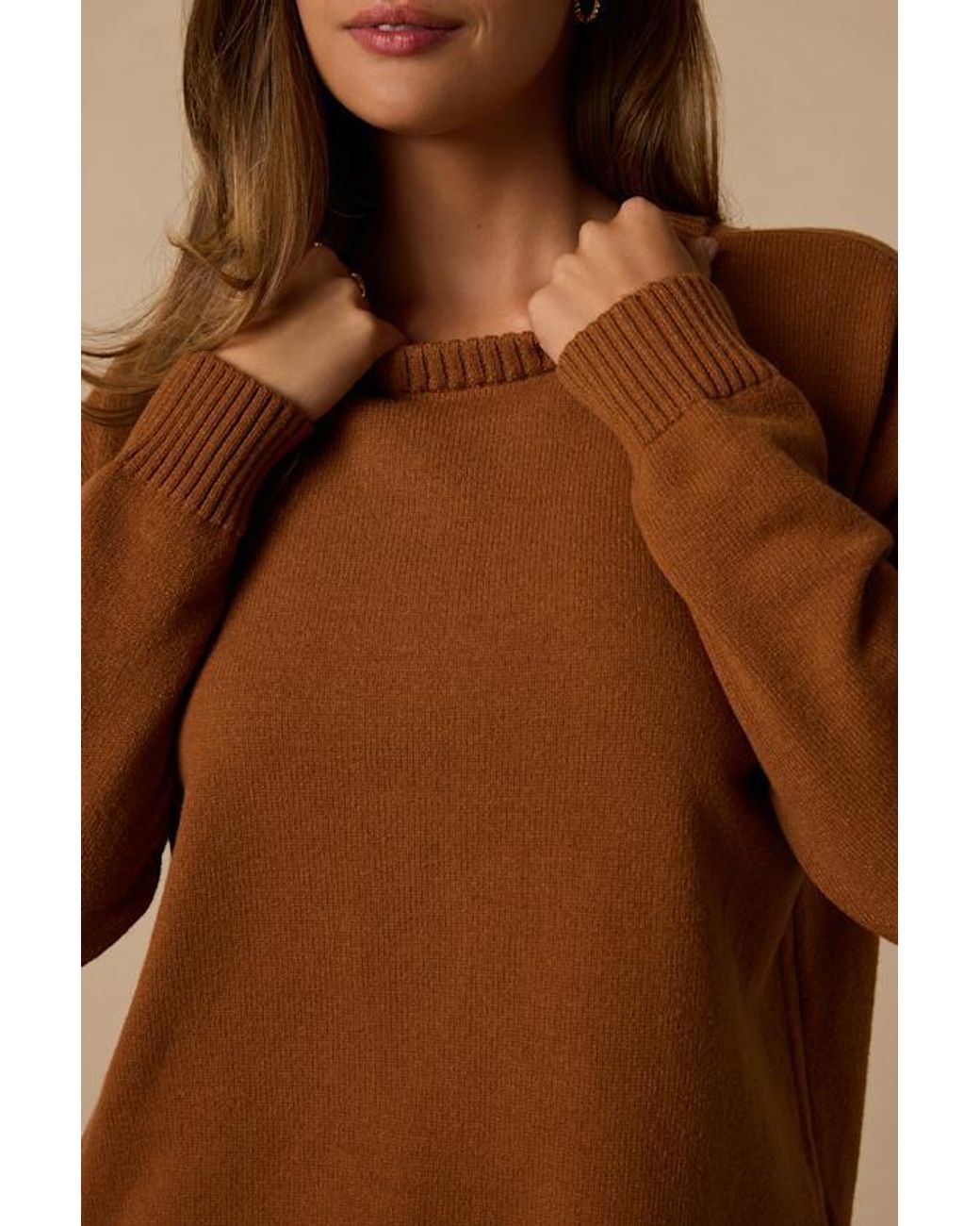 Lulus Brown Lyone Cross-Back Sweater