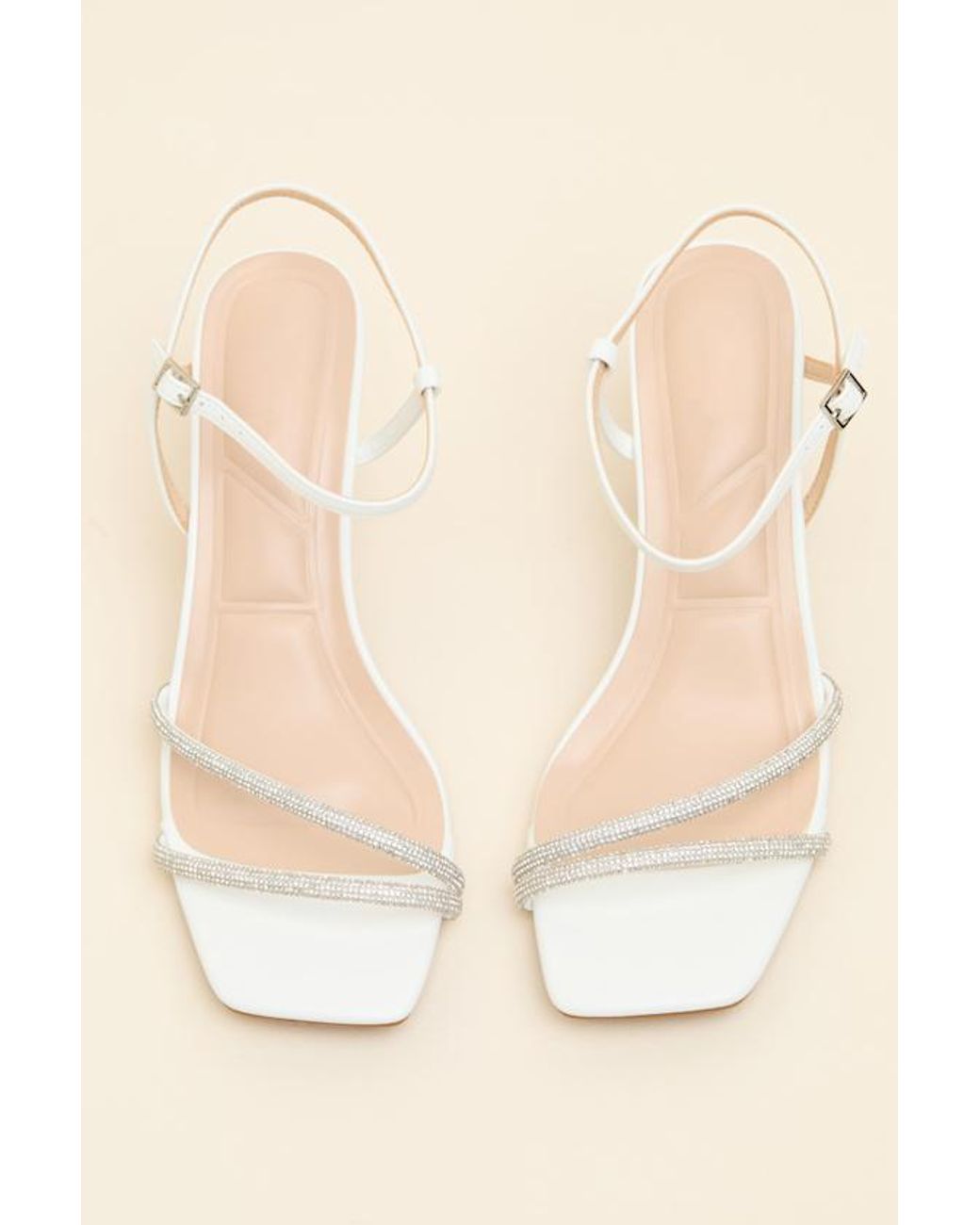 Lulus Natural Aldena Rhinestone High Heel Sandals