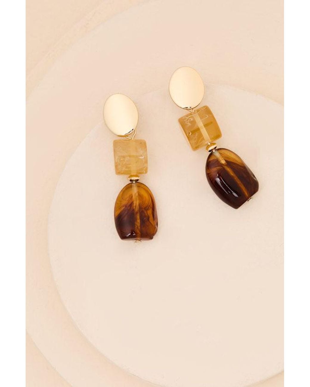 Lulus Brown Lang Multi Beaded Drop Earrings
