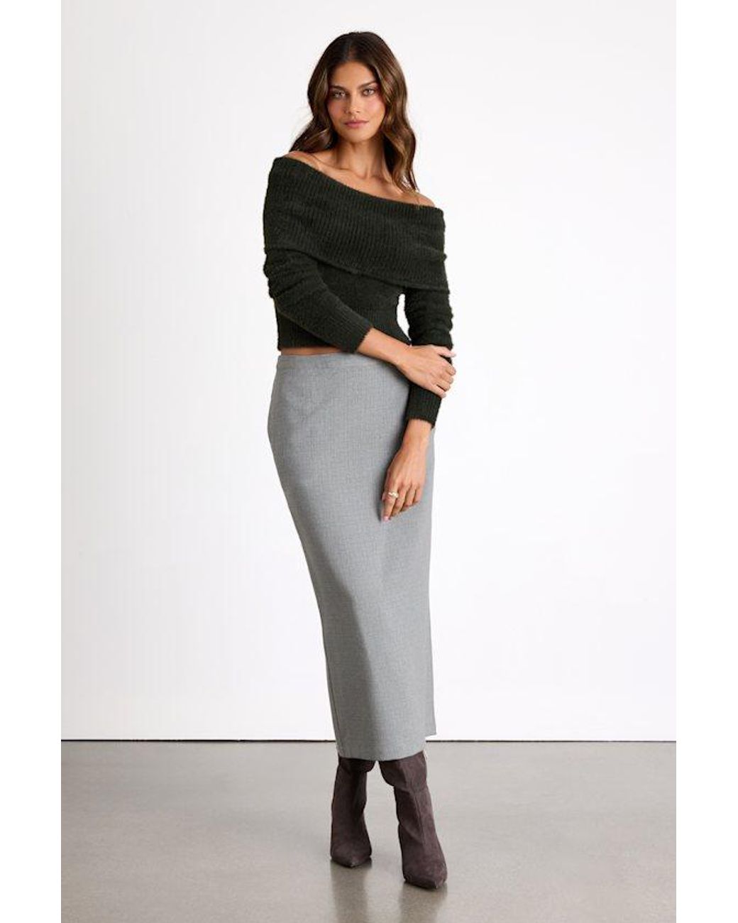 Lulus Black Ravenna Eyelash Knit Off-The-Shoulder Sweater Top