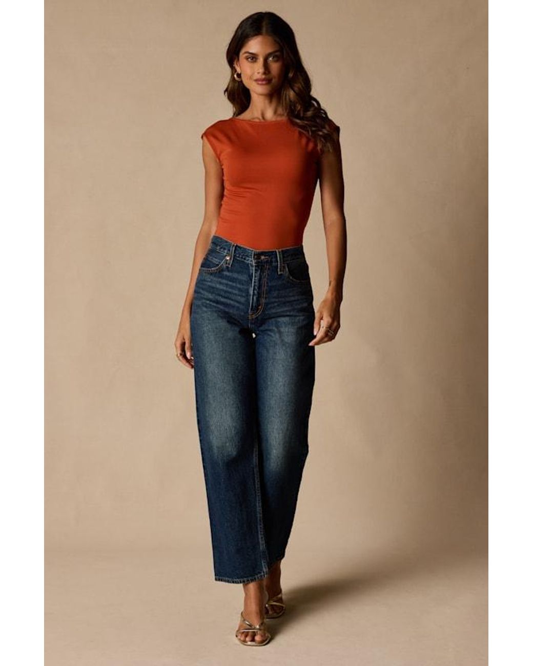 Lulus Orange Asher Short Sleeve Backless Top