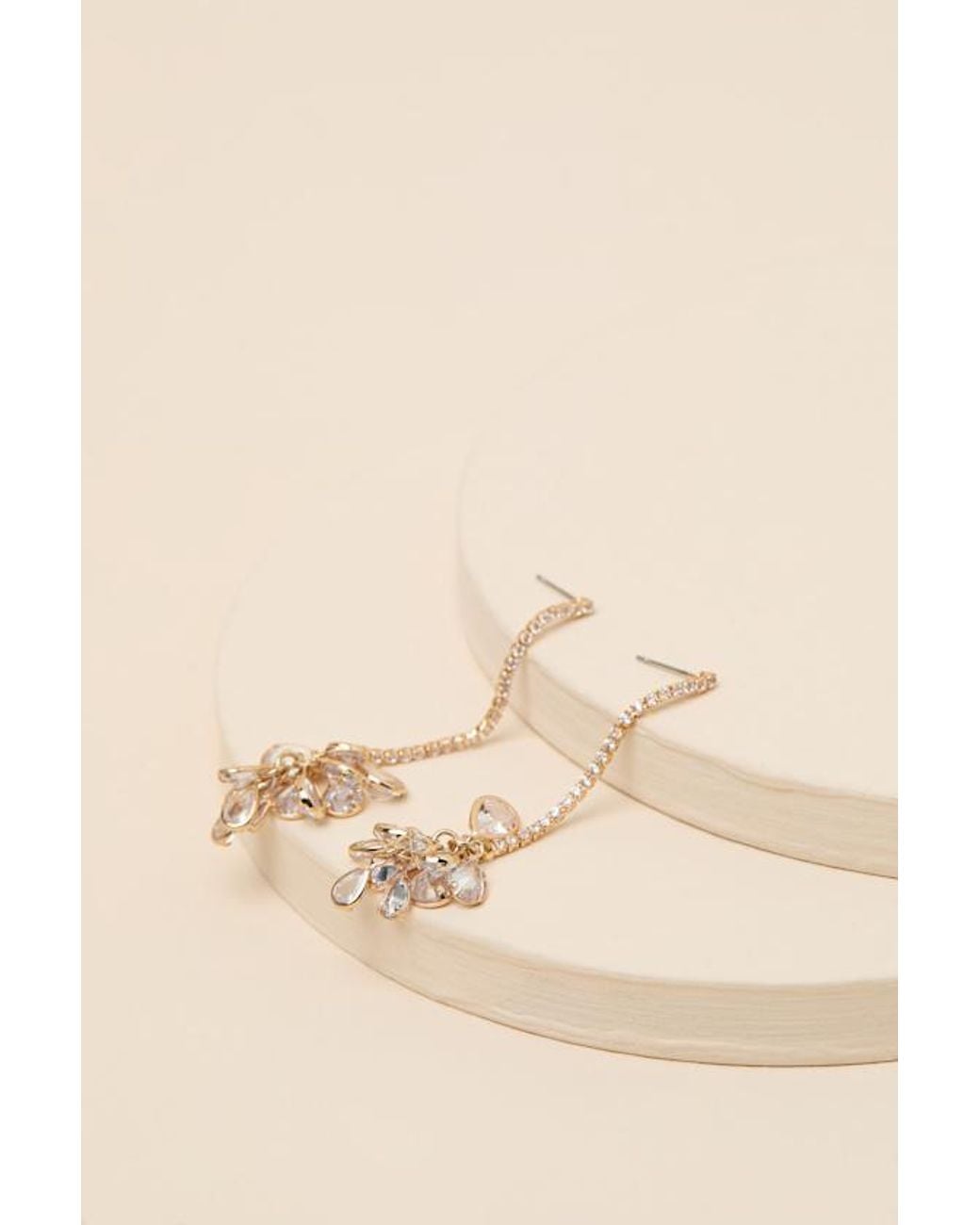 Lulus Natural Suri 14Kt Rhinestone Earrings