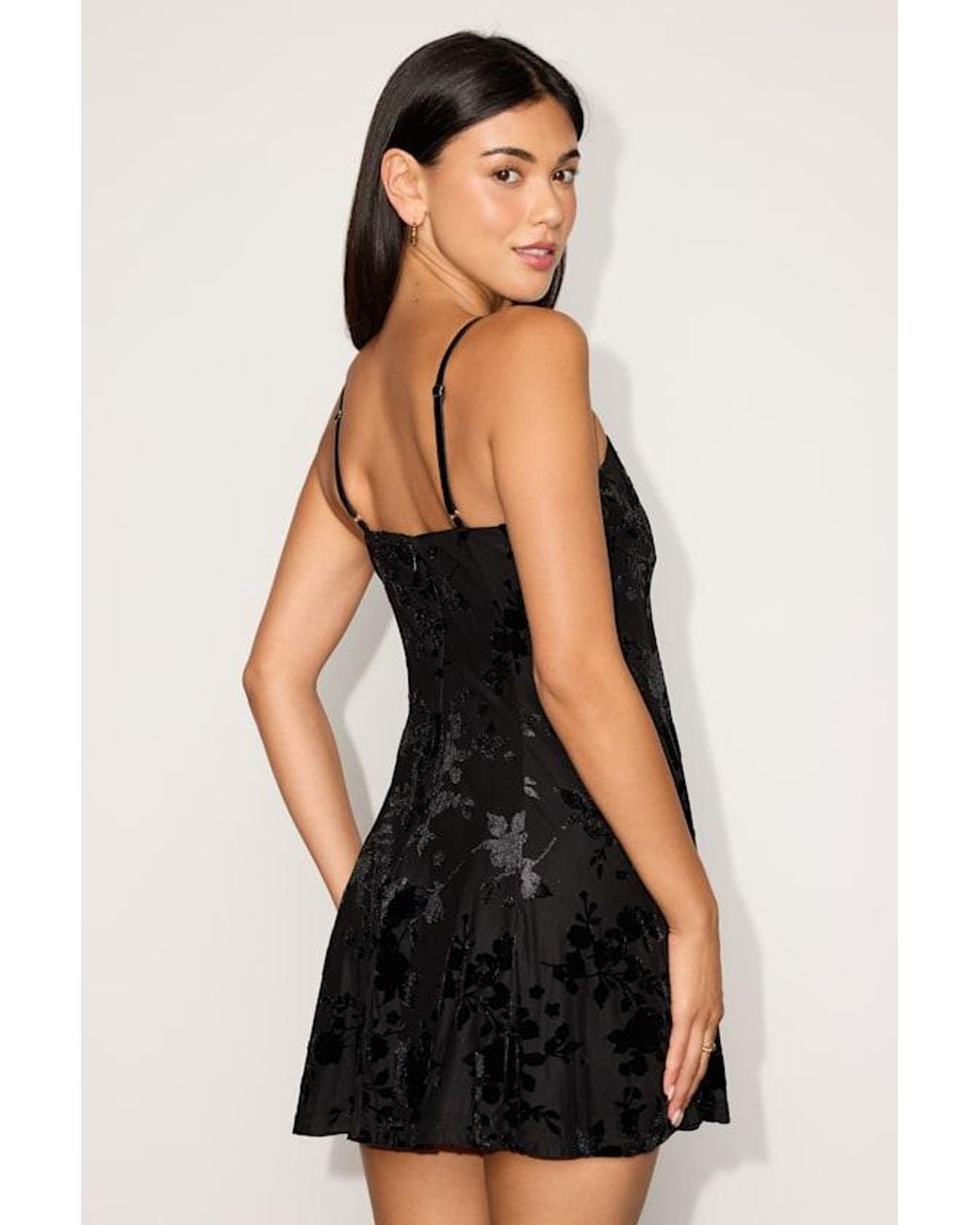Lulus Black Valoria Velvet Seamed Sleeveless Mini Dress