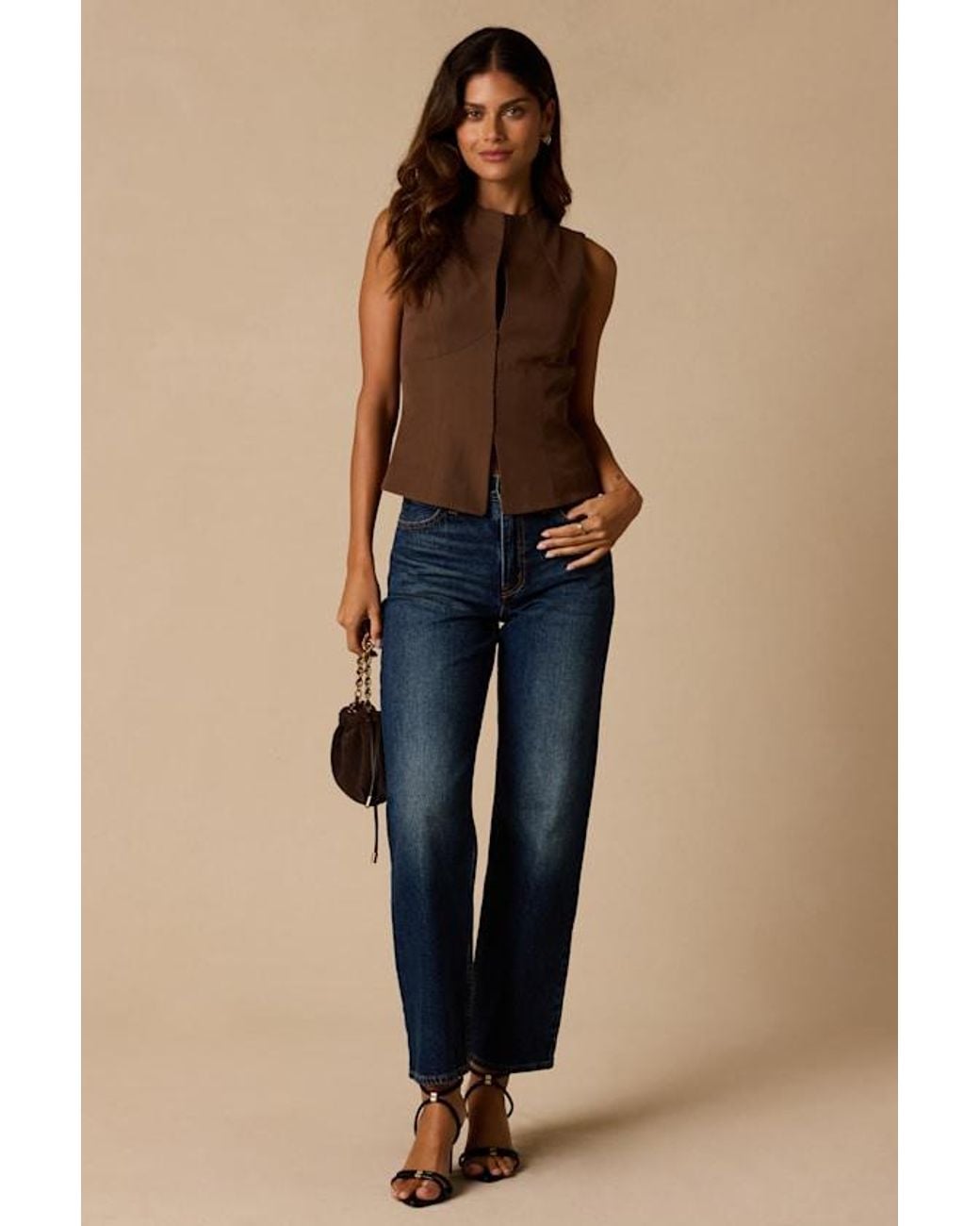 Lulus Brown Delgado Sleeveless Top