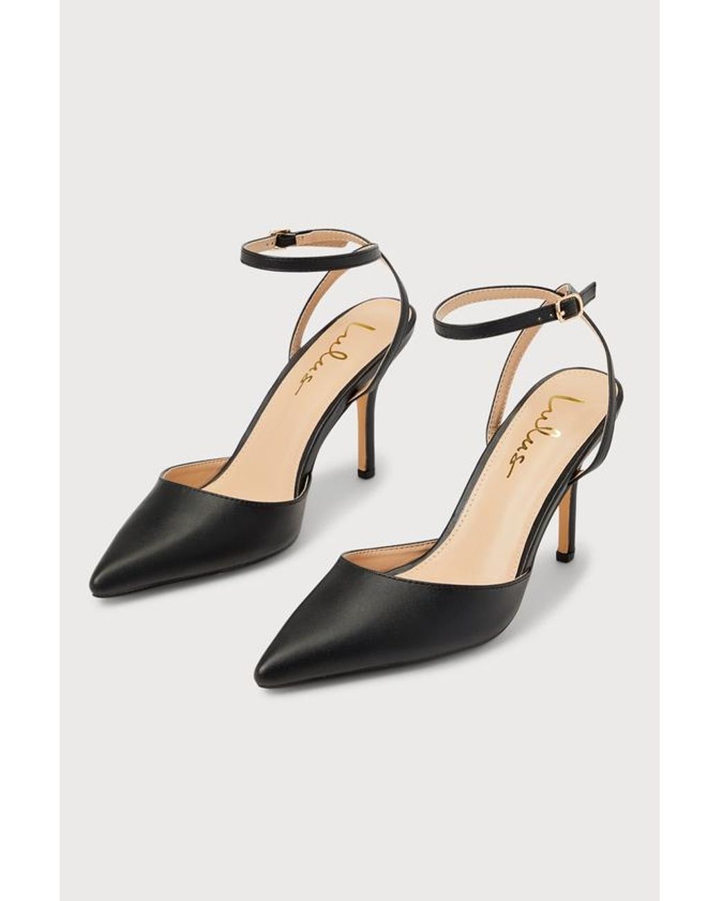Pointed closed toe ankle strap heels hotsell