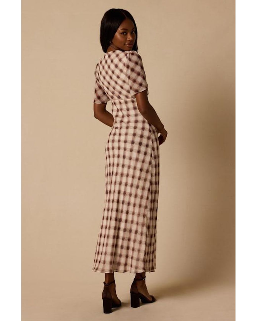 Lulus Brown Montebello & Plaid Maxi Dress