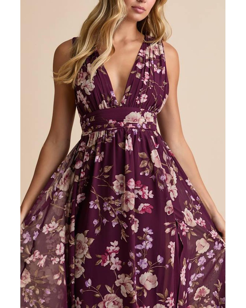 Lulus Purple Heavenly Hues Plum Floral Maxi Dress