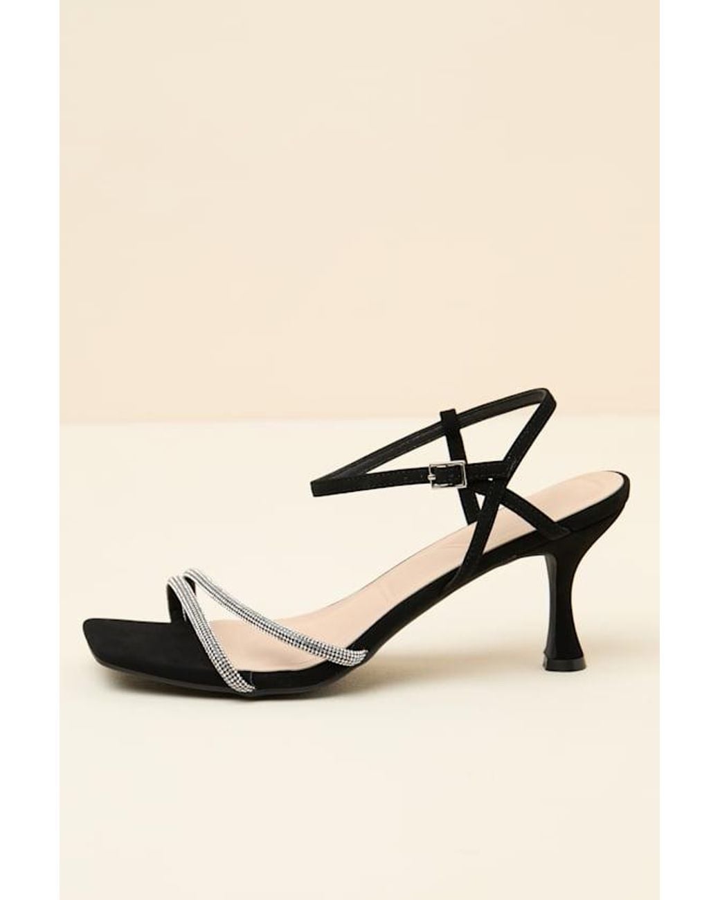 Lulus Natural Aldena Rhinestone High Heel Sandals