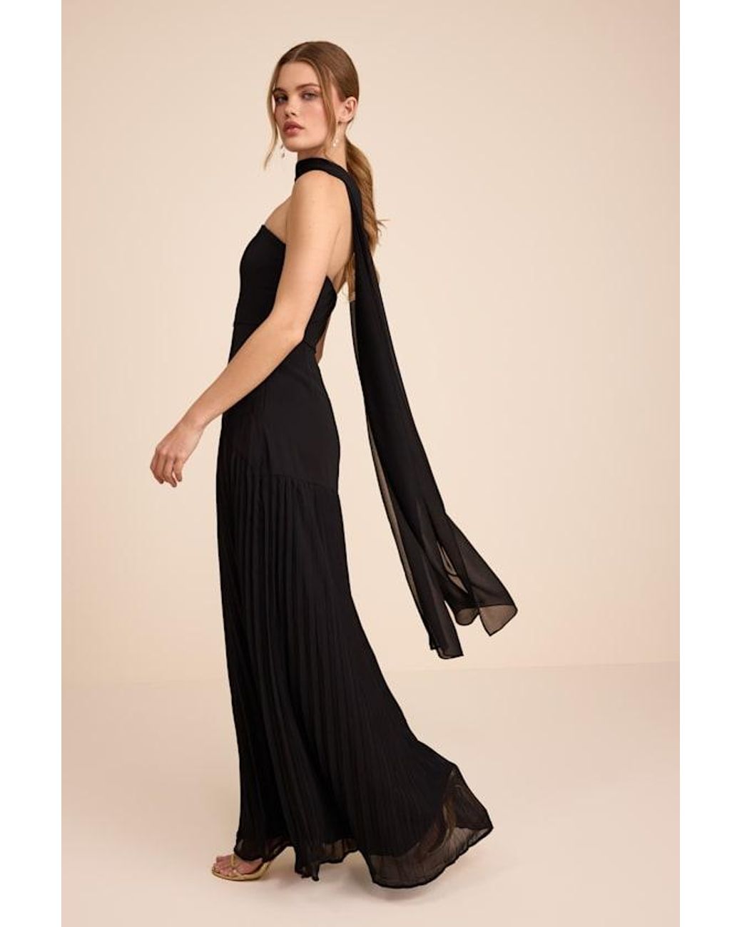 Lulus Black Neave Chiffon Sash Scarf