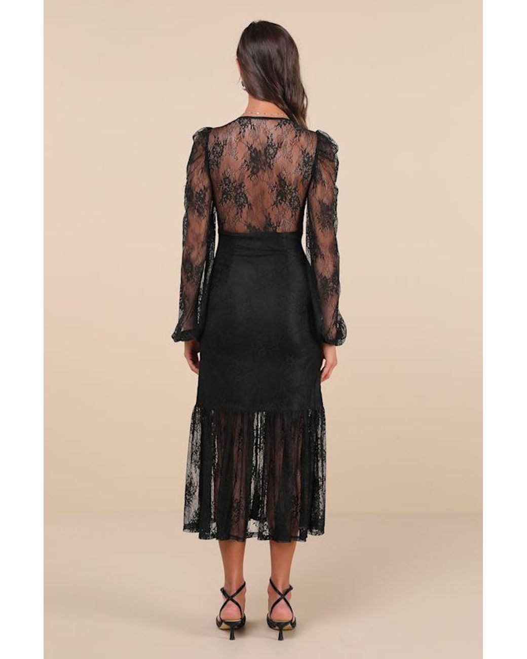 chinese dress ladies Carlini Lace Button Up Midi Dress Curve – Sugarlips main image 1