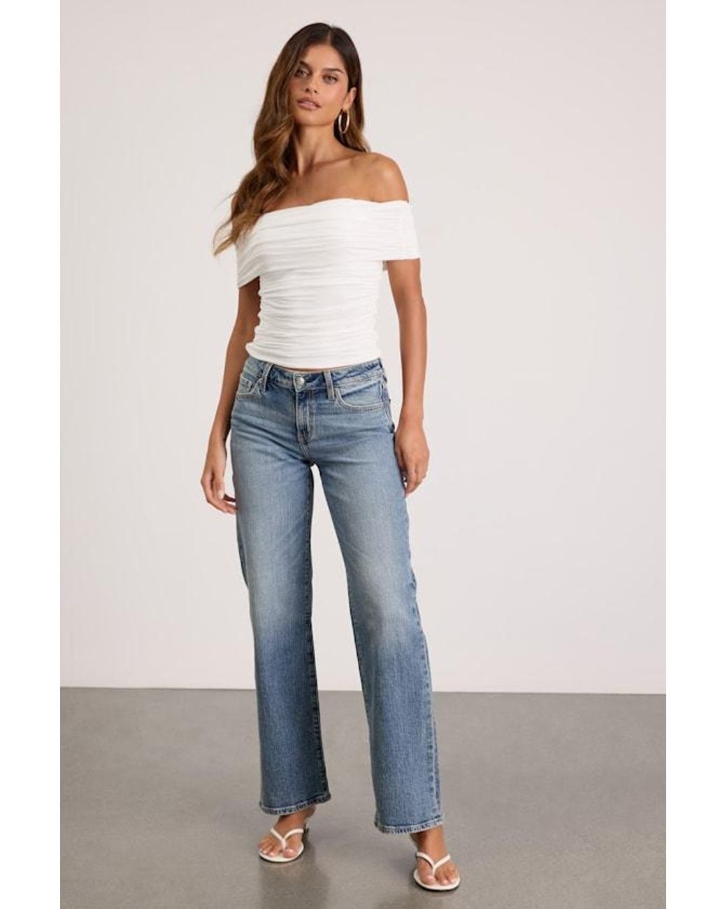 Daze Denim Blue Keeper Medium Wash Low-Rise Straight Jeans
