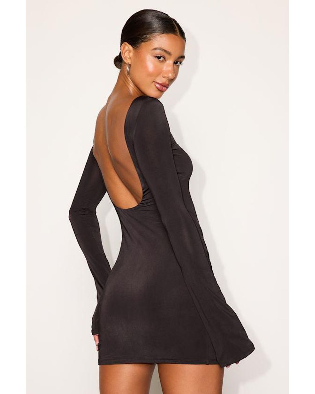 Lulus Black Mollie Long Sleeve Mini Dress