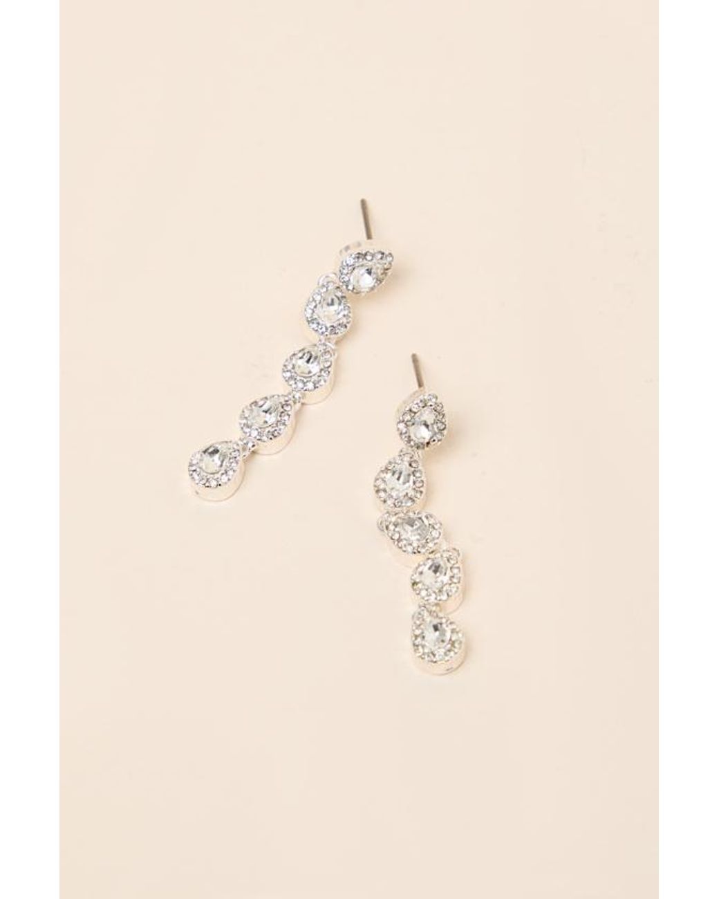 Lulus Natural Brilliant Shine Rhinestone Drop Earrings