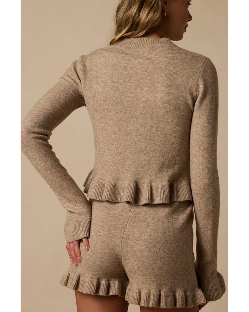 Lulus Brown Cozy Moments Ruffled Sweater Top